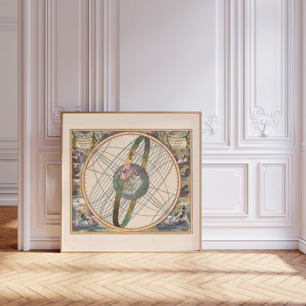 Andreas Cellarius — The Spiral Revolution of the Sun about the Earth (Plate 17) | Celestial Map Print