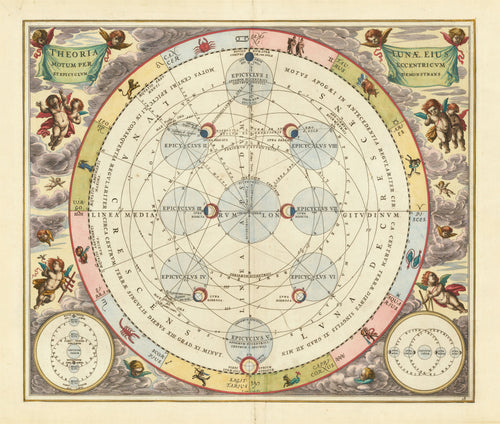 Andreas Cellarius — The Theory of the Moon (Plate 18) | Celestial Map Print - 9ArtPrints