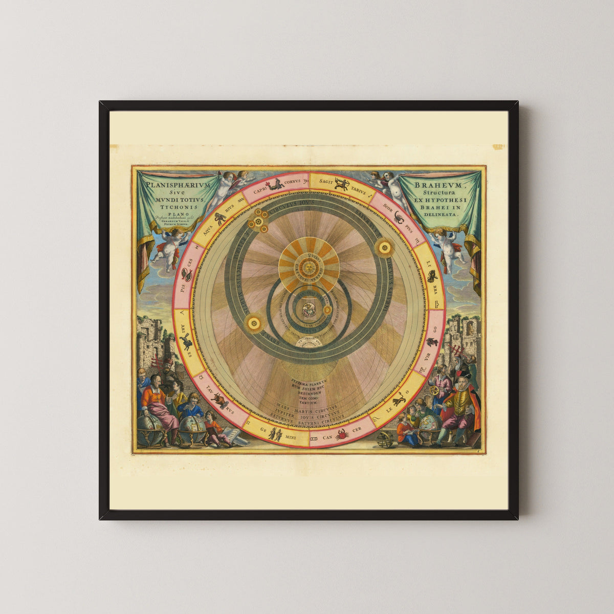 Andreas Cellarius — The Tychonic Planisphere (Plate 6, Teal Colouring) | Celestial Map Print - 9ArtPrints
