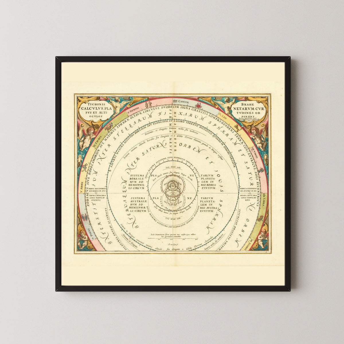 Andreas Cellarius — Tycho Brahe's Calculation of the Planetary Courses (Plate 9) | Celestial Map Print - 9ArtPrints