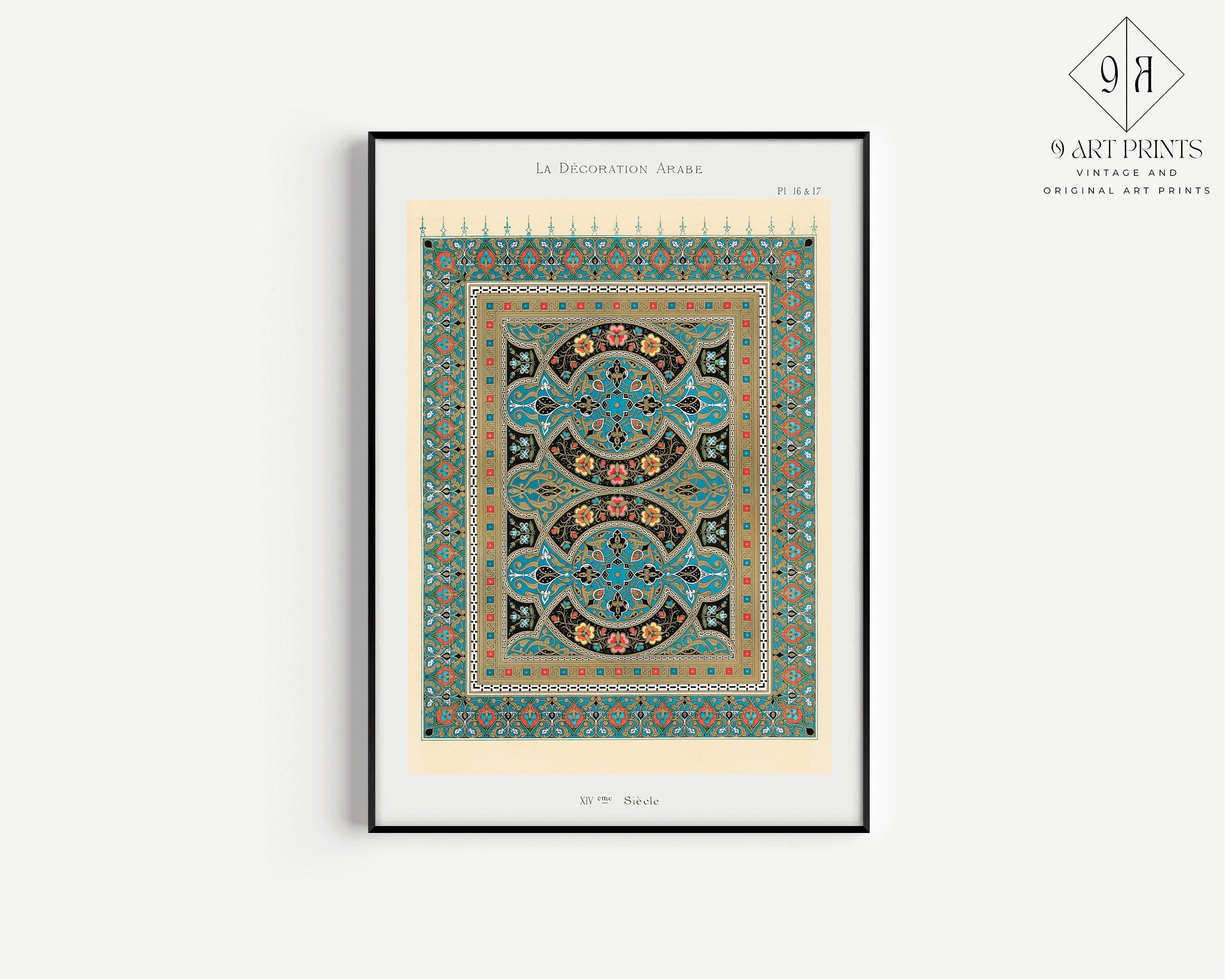 Arabian Pattern 16 and 17 - Emille Prisses D'Avennes | Vintage Middle - Eastern Islamic Persian Pattern Art (available framed or unframed) - 9ArtPrints