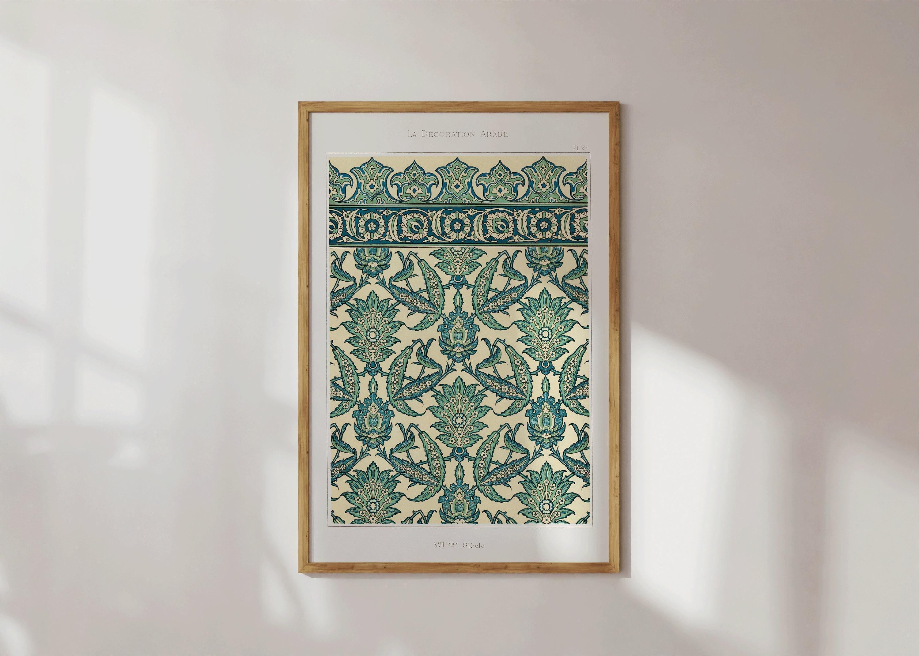 Arabian Pattern 37 - Emille Prisses D'Avennes | Vintage Middle - Eastern Islamic Persian Pattern Art (available framed or unframed) - 9ArtPrints