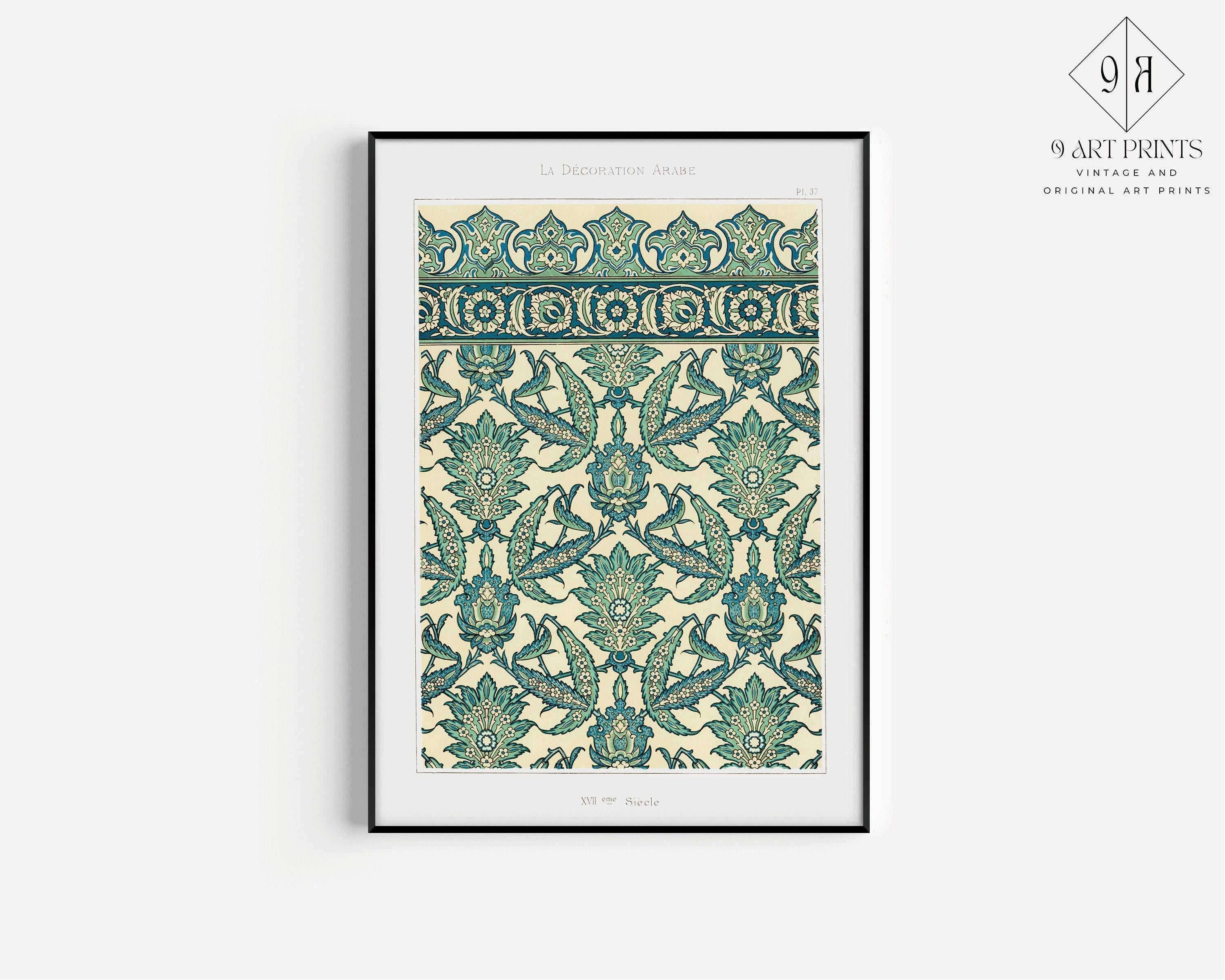 Arabian Pattern 37 - Emille Prisses D'Avennes | Vintage Middle - Eastern Islamic Persian Pattern Art (available framed or unframed) - 9ArtPrints