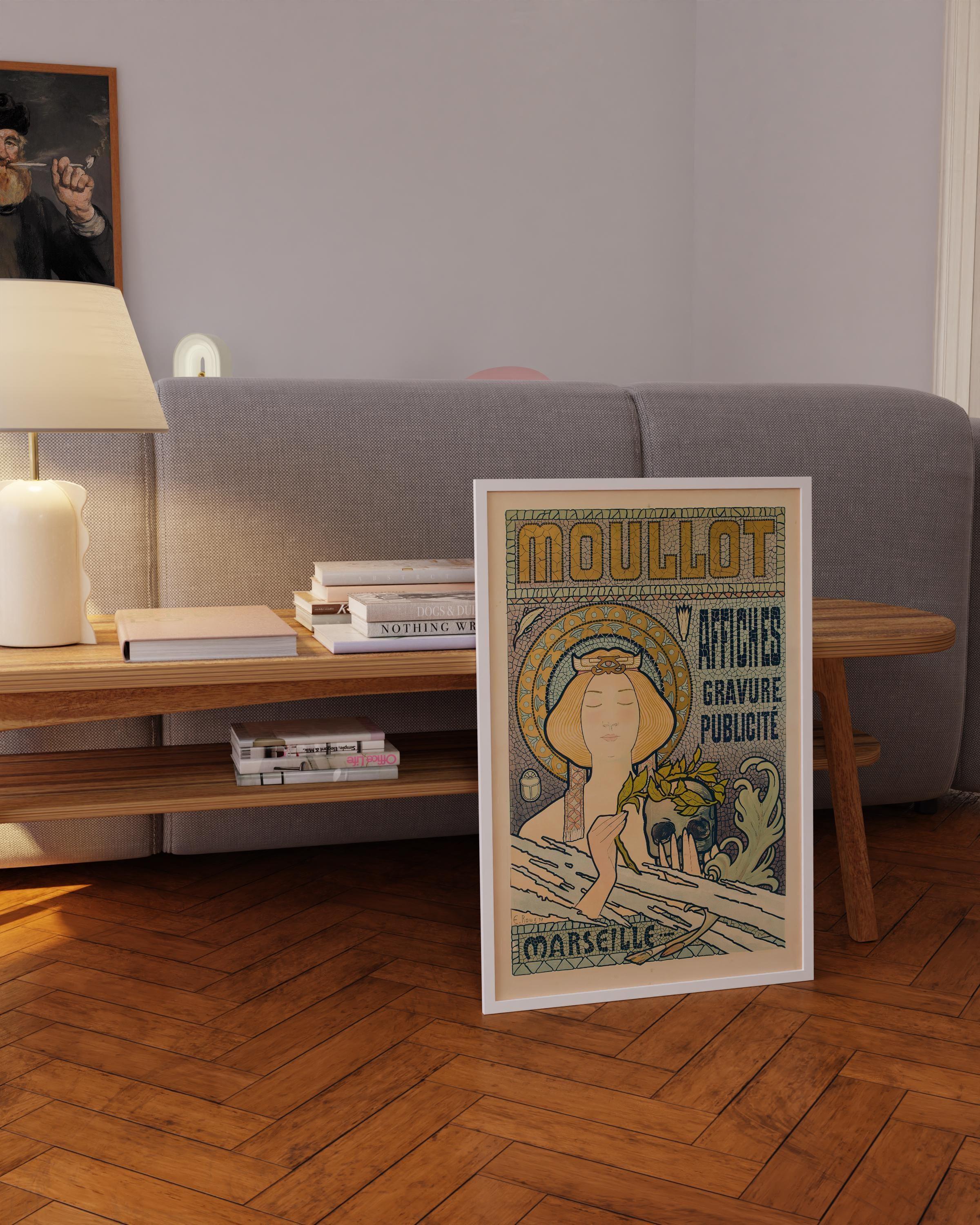 Art Nouveau Poster: Eugene Roux - Moullot Marseille, Mosaic Design - 9ArtPrints