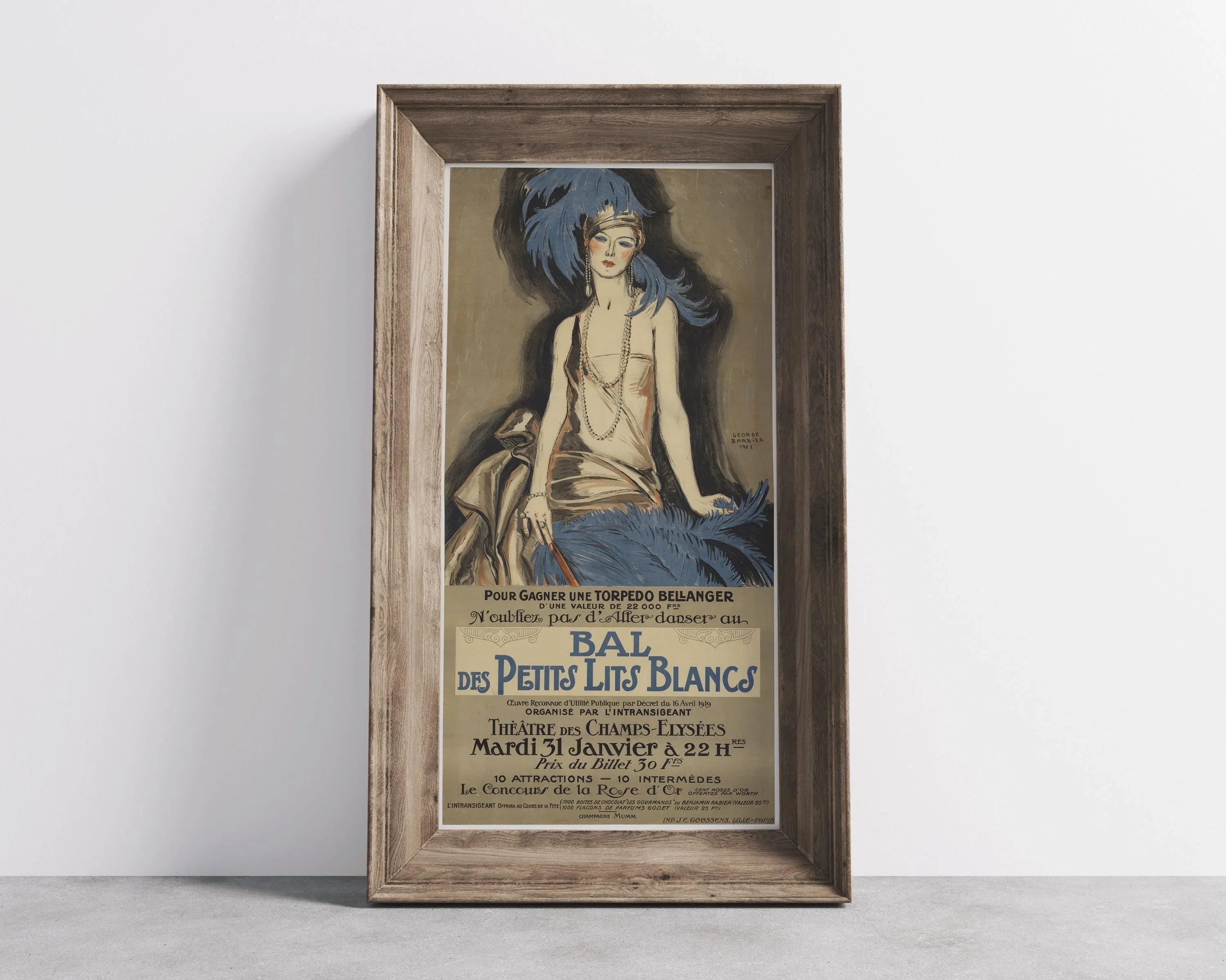 Art Nouveau Print: George Barbier "The Ball of the Little White Beds" - 9ArtPrints