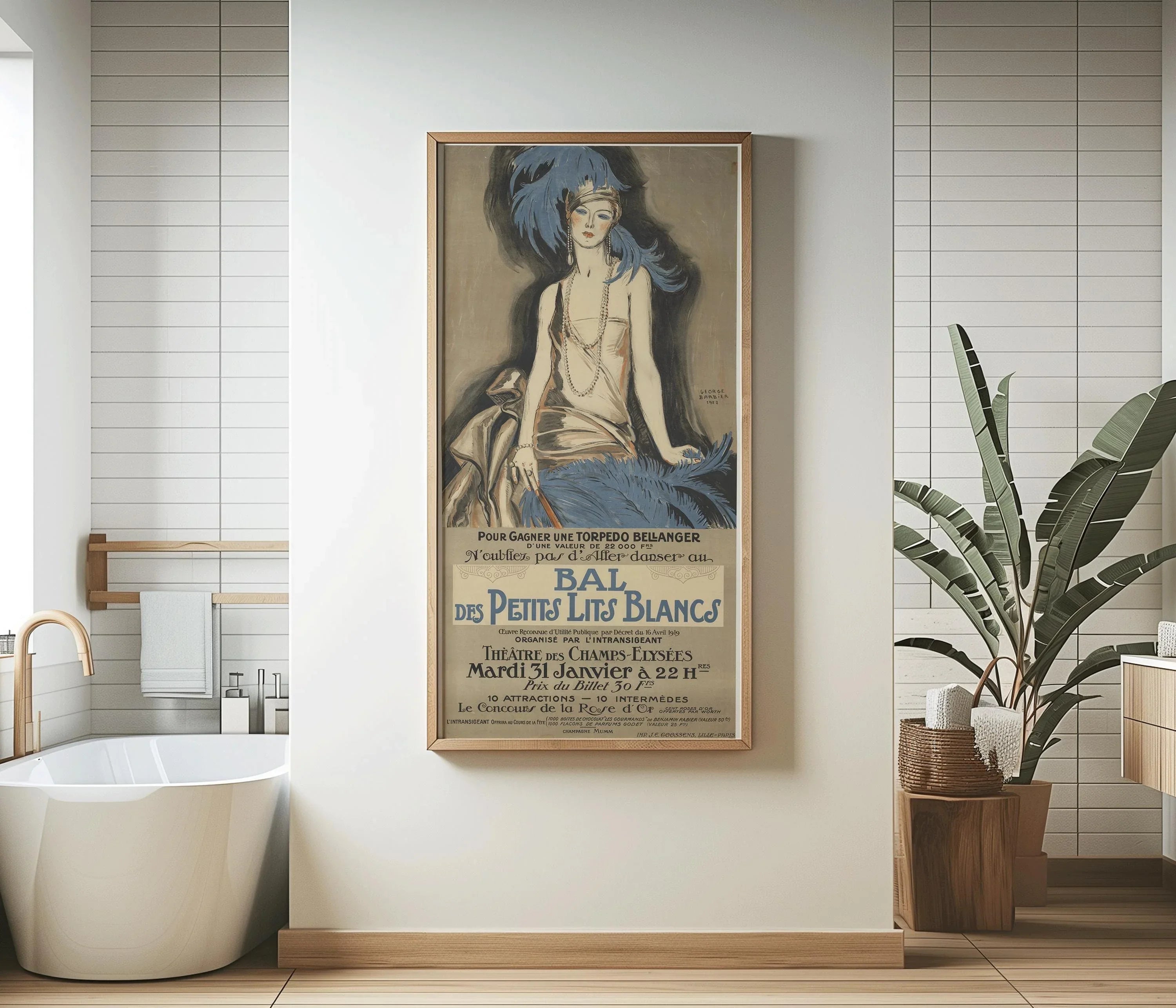 Art Nouveau Print: George Barbier "The Ball of the Little White Beds" - 9ArtPrints