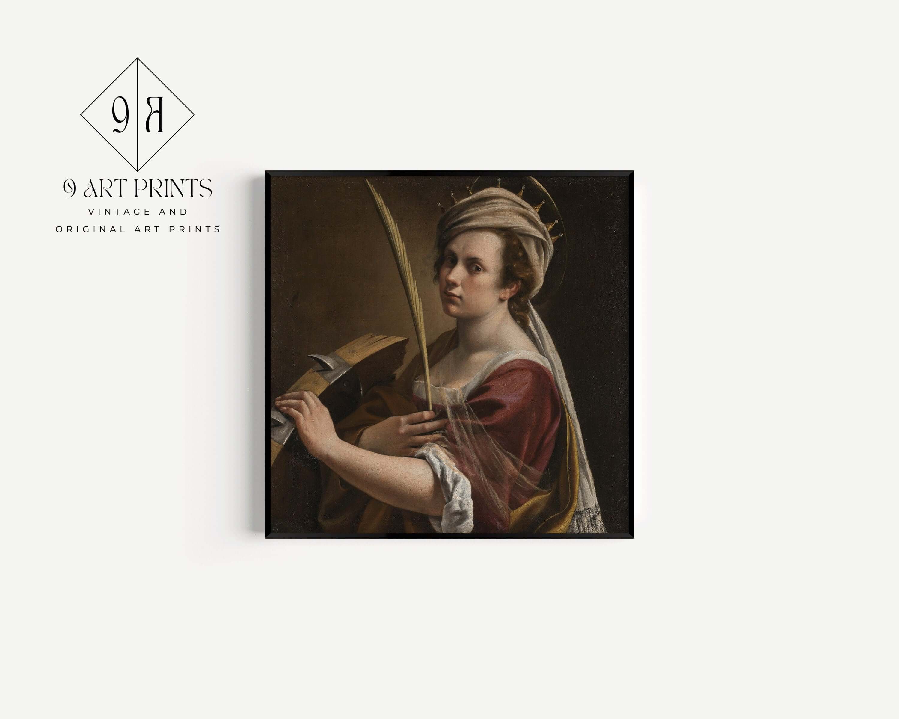 Artemisia Gentileschi - Self Portrait as St. Catherine of Alexandria | Renaissance Art (available framed or unframed) - 9ArtPrints