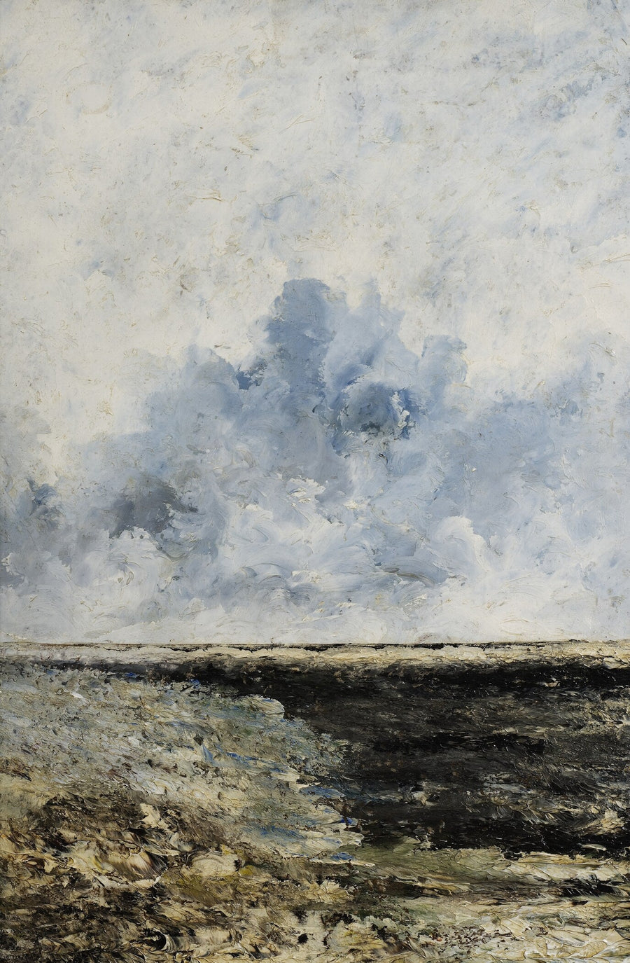 August Strindberg — Seascape | Swedish Expressionist Print shown to scale on a wall above a sofa