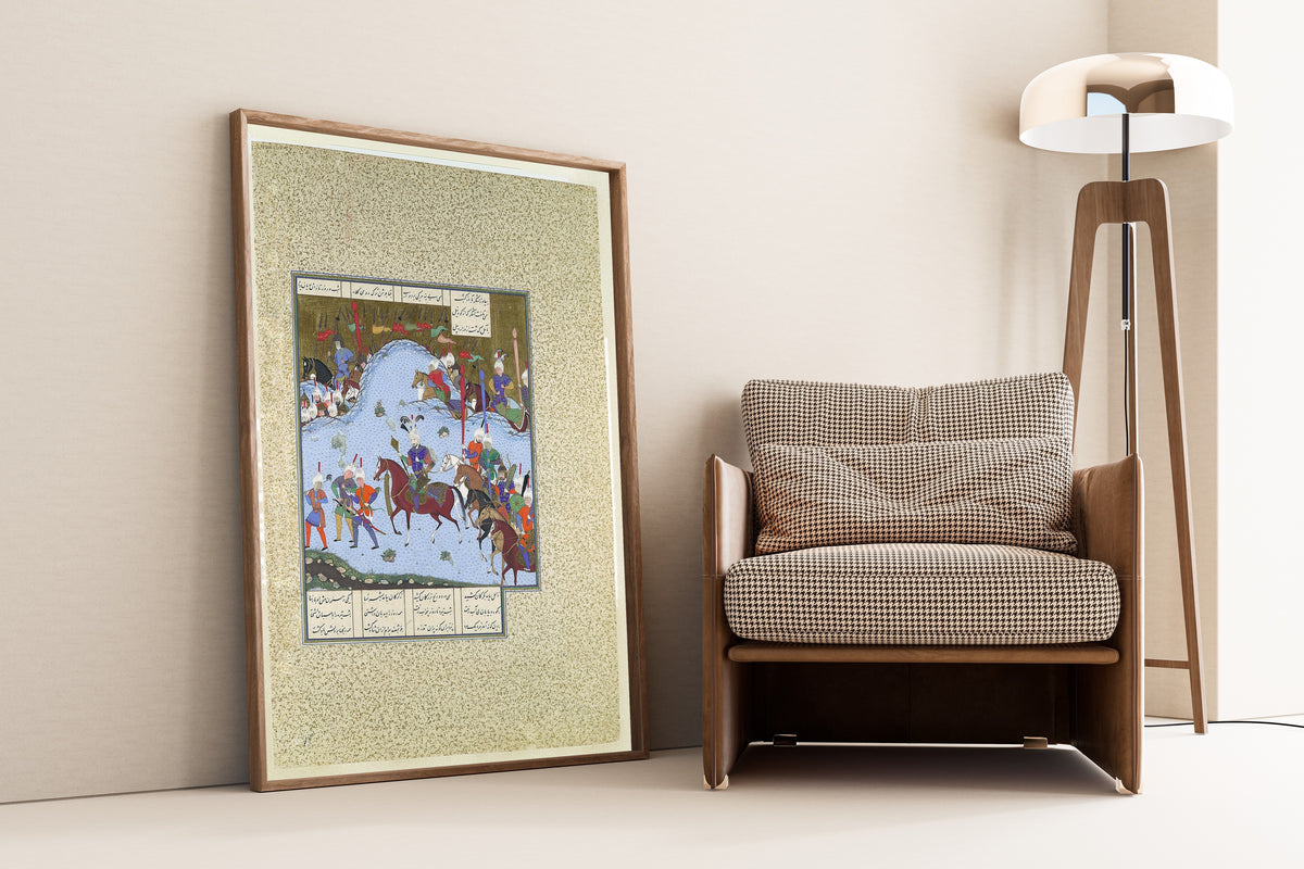 Shahnameh Giclee Art Print: Bahram Gur Persian Miniature (Framed & Unframed Available) - 9ArtPrints