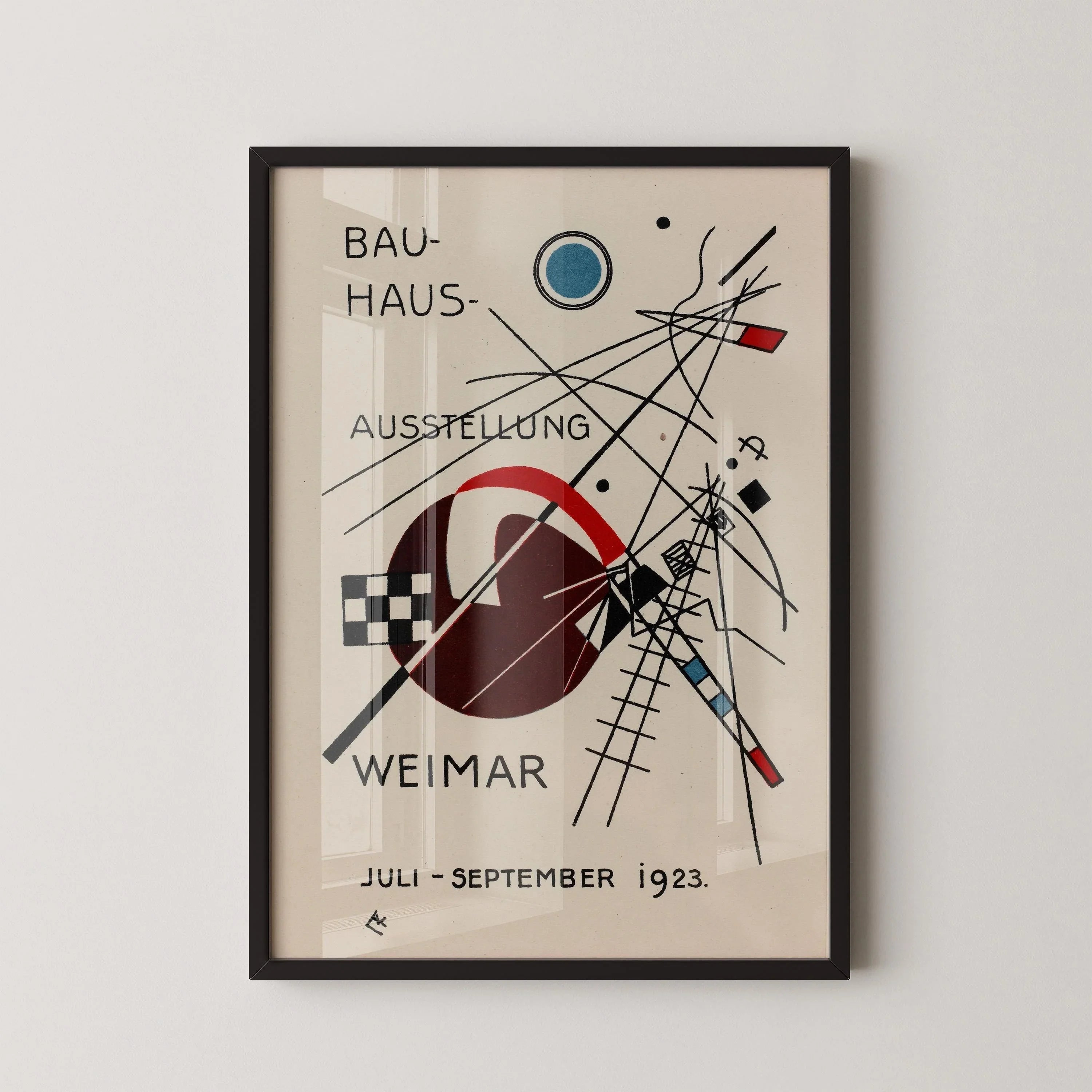 Bauhaus Art Print: Beige & Black Mid - Century Modern Giclee - 9ArtPrints