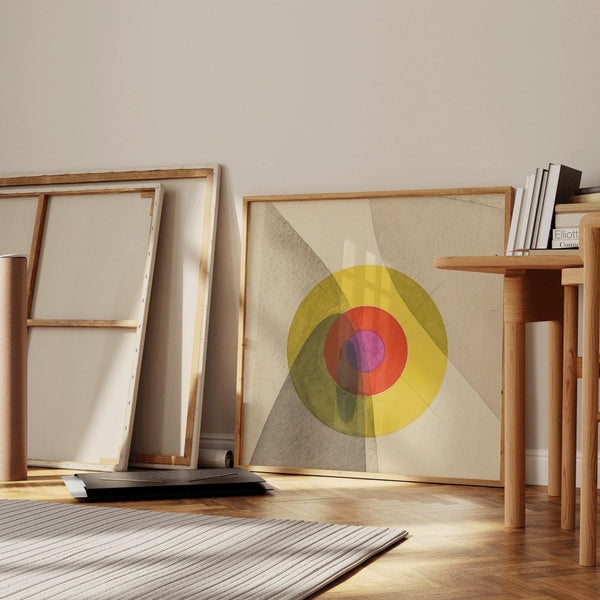 Joost Schmidt — Bauhaus Exhibition Poster | Mid-Century Modern in Yellow (1×1)