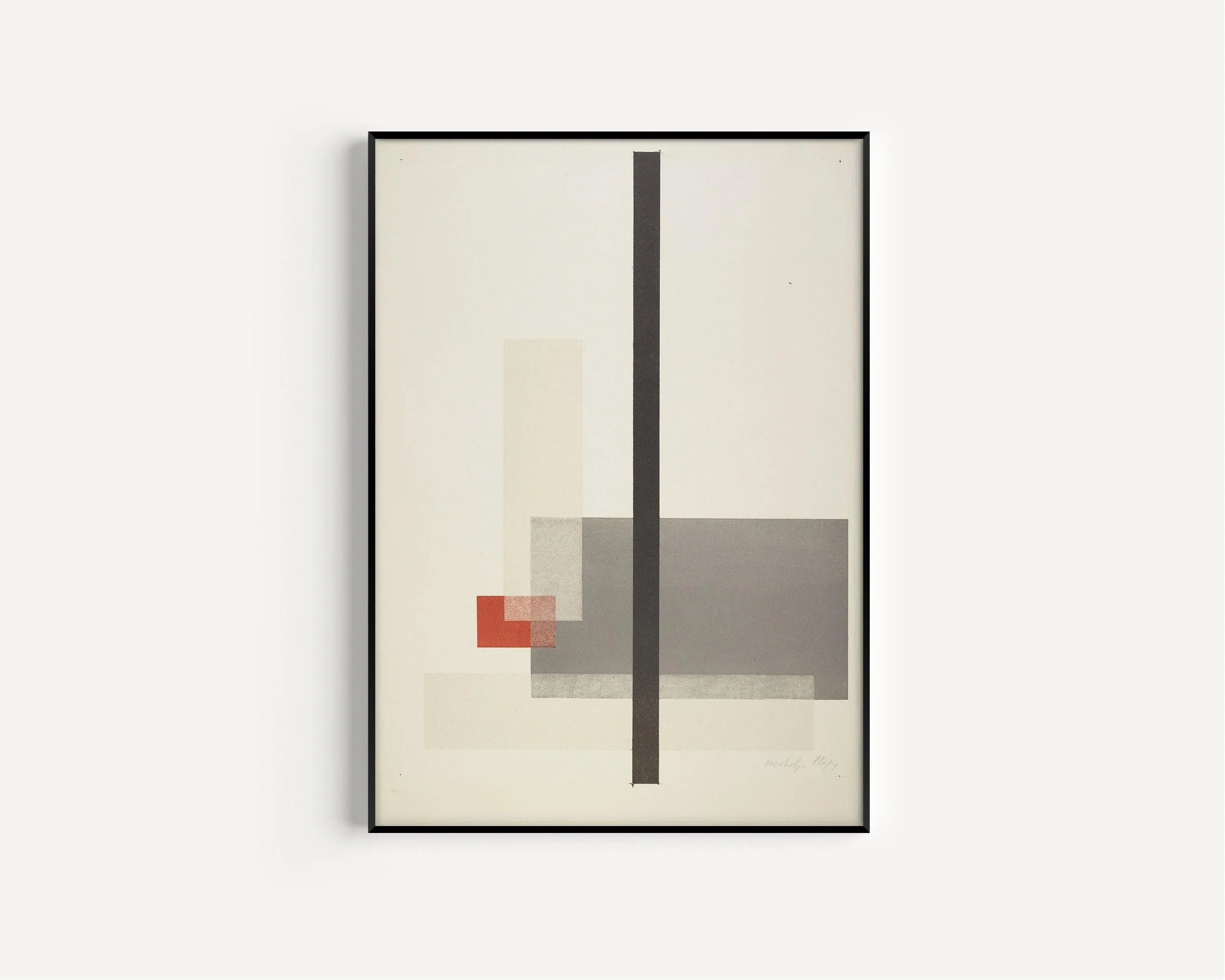 Bauhaus Art Print: L√°szl√≥ Moholy - Nagy Red Grey Giclee Print - 9ArtPrints
