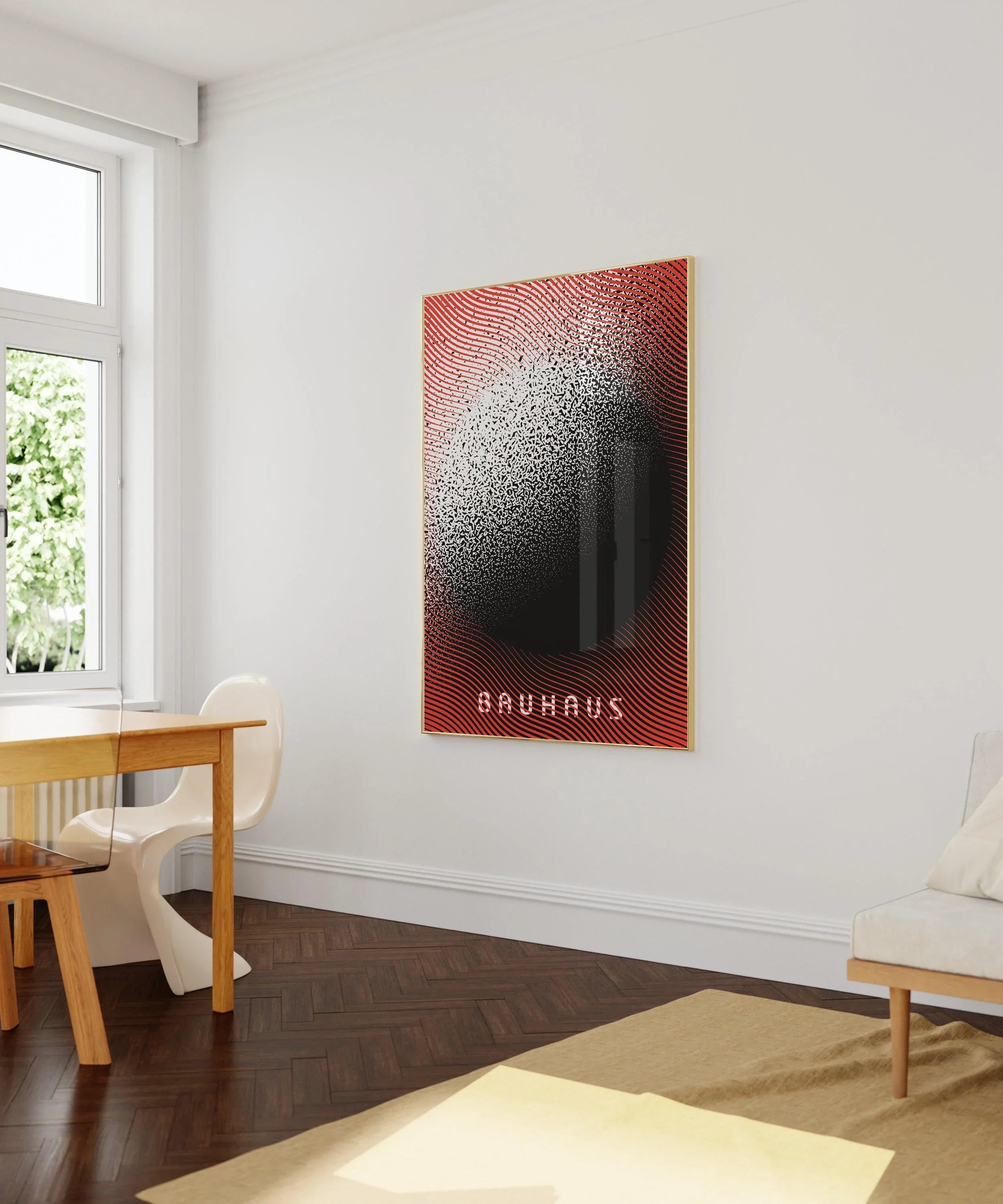Bauhaus Art Print: Red Black Dissolution, Mid - Century Modern Giclee - 9ArtPrints
