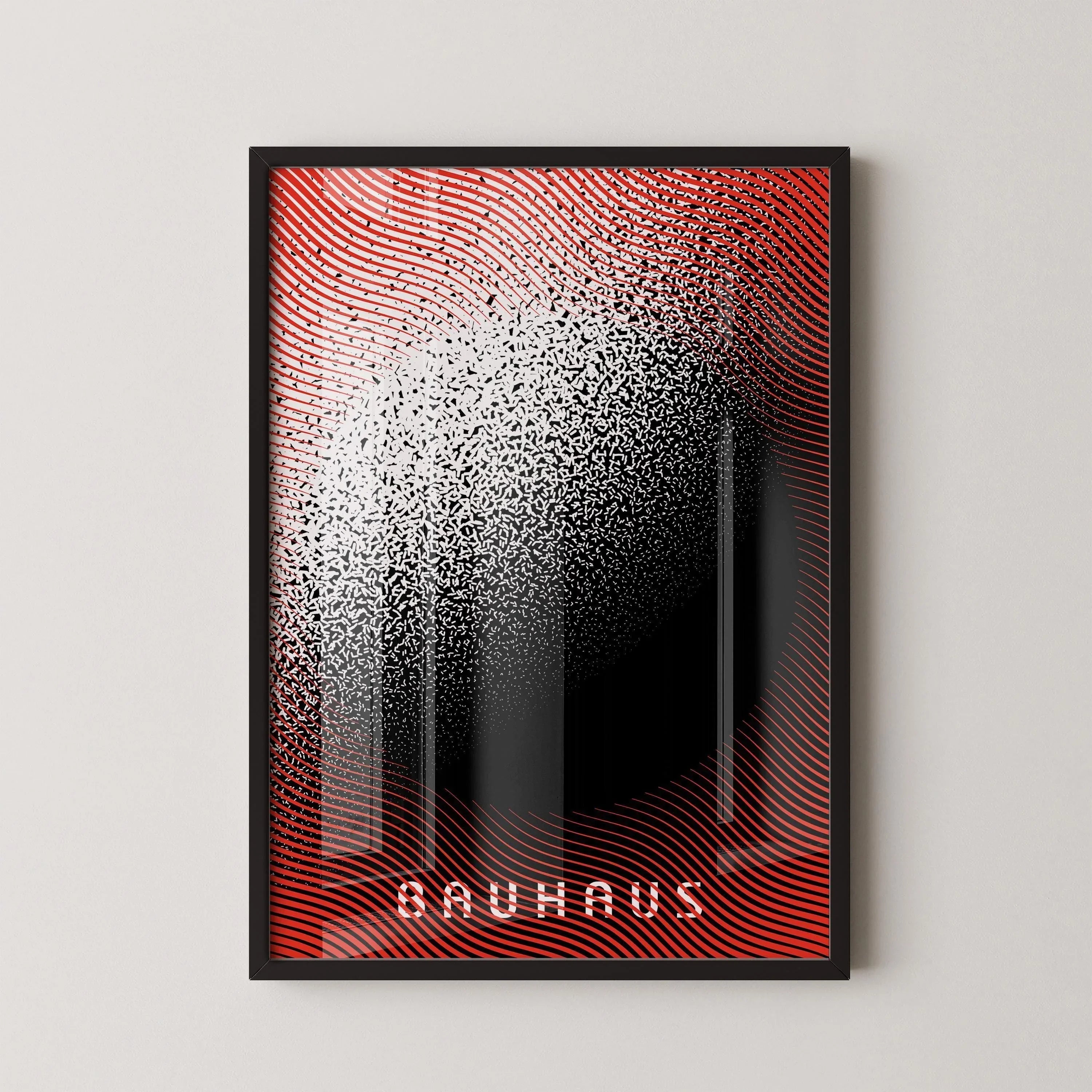 Bauhaus Art Print: Red Black Dissolution, Mid - Century Modern Giclee - 9ArtPrints