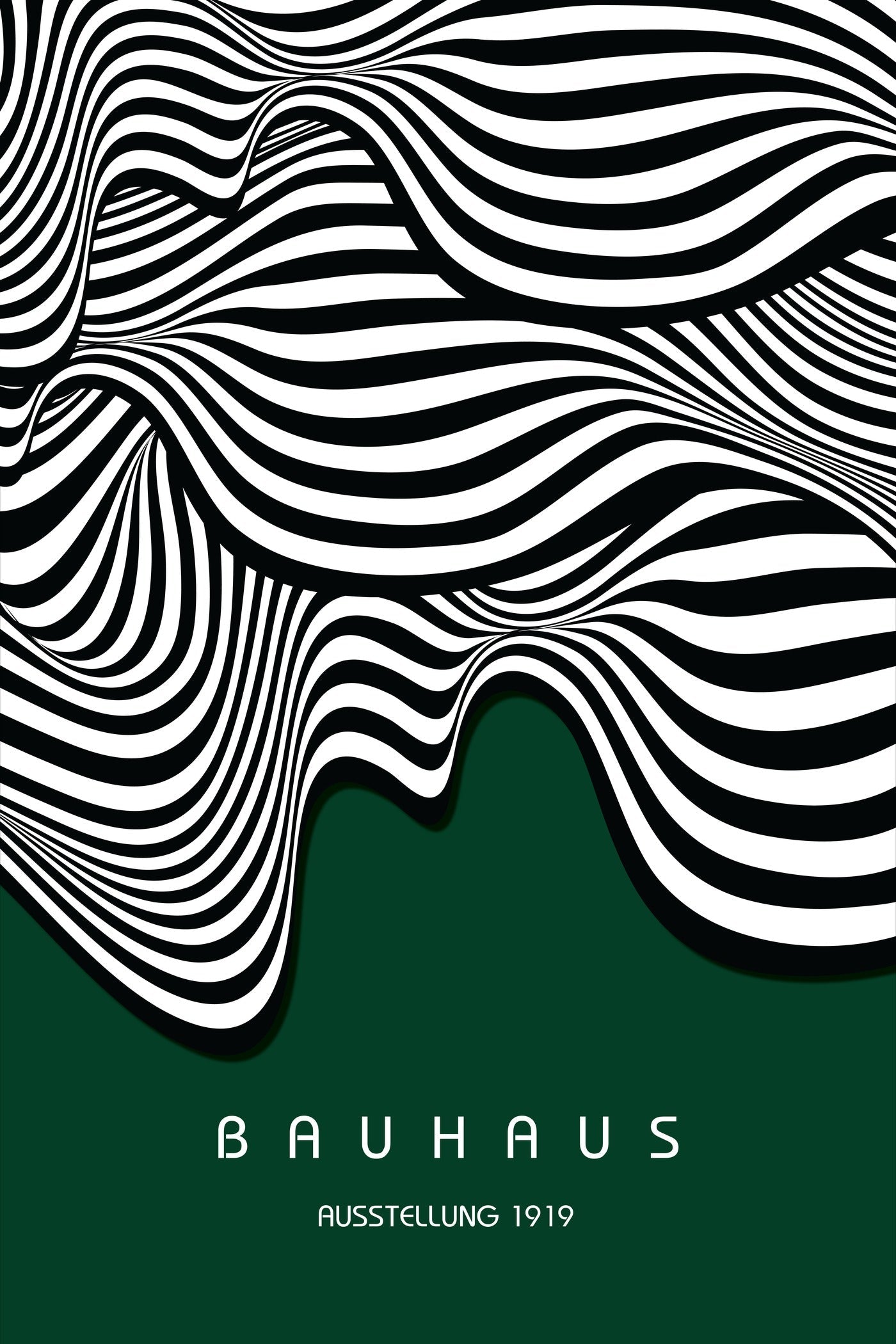 Bauhaus — Ausstellung Waves | Mid-Century Modern Print in Forest Green - 9ArtPrints