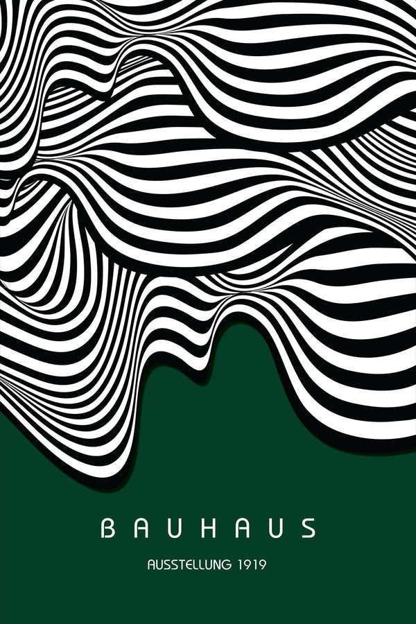Bauhaus — Ausstellung Waves | Mid-Century Modern Print in Forest Green