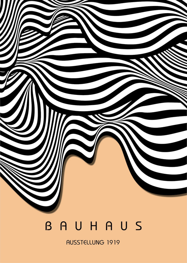 Bauhaus — Ausstellung Waves | Mid-Century Modern Print in Peach