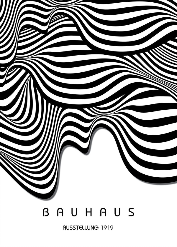Bauhaus — Ausstellung Waves | Mid-Century Modern Print in White