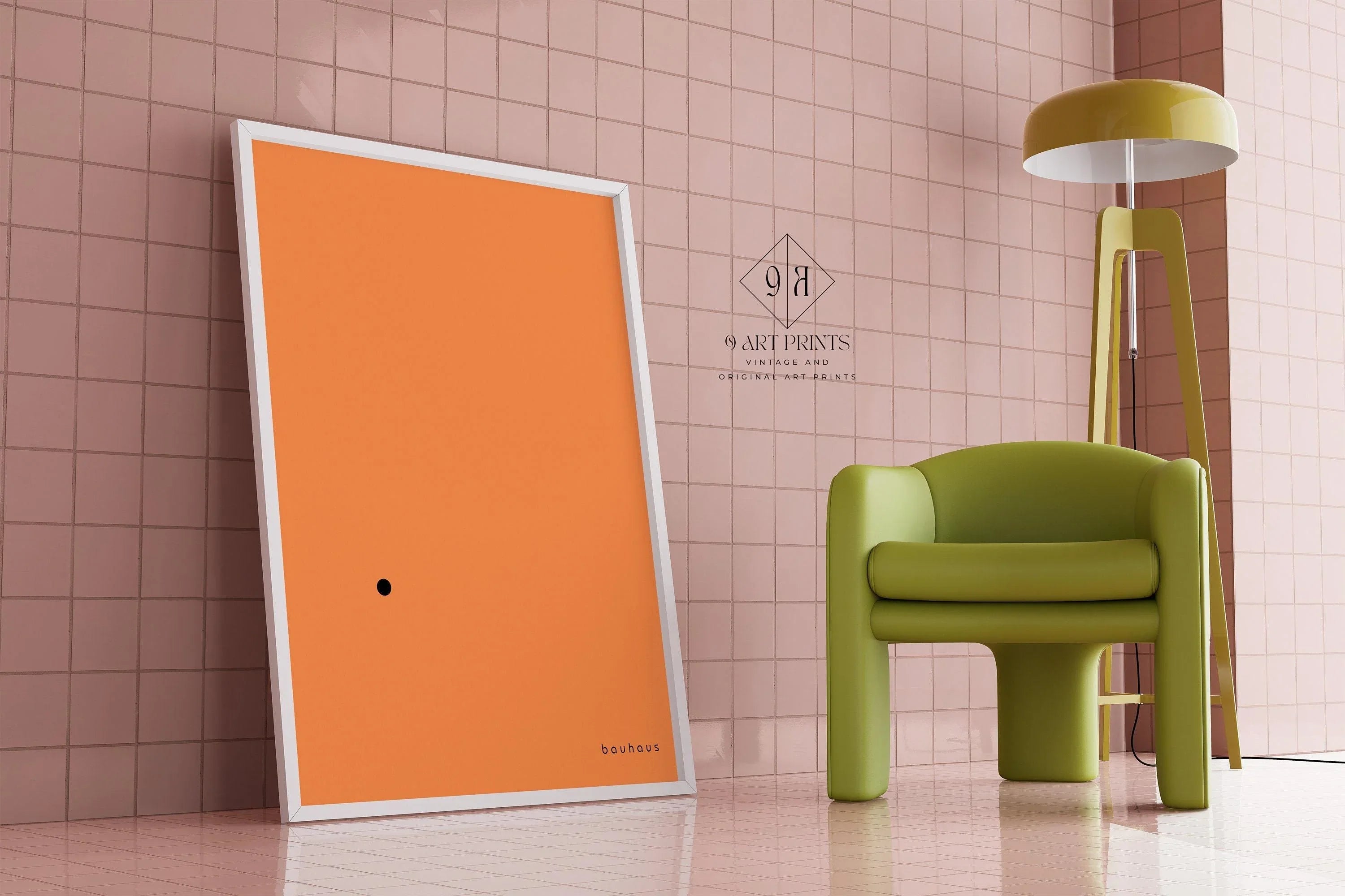 Bauhaus Der Punkt Giclee Print: Mid - Century Modern Art, Orange & Black - 9ArtPrints