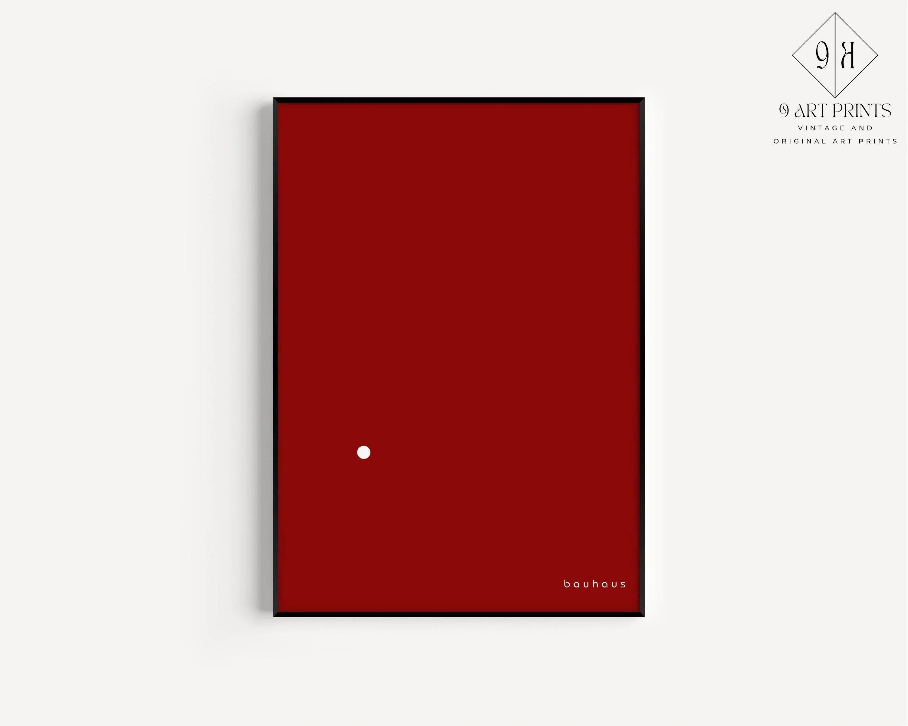 Bauhaus Der Punkt (The Dot) Giclee Print: Mid - Century Modern Red & White Art - 9ArtPrints