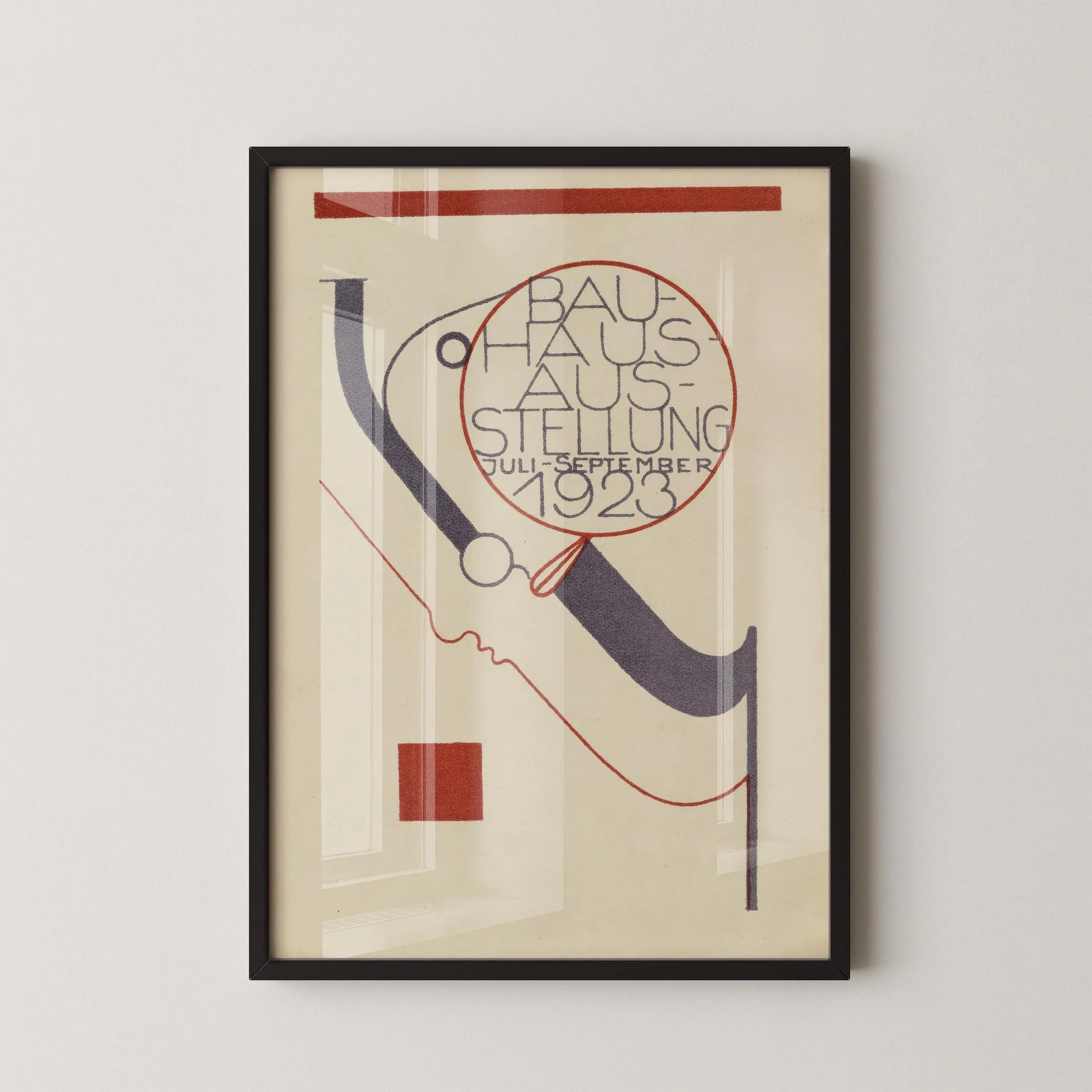 Bauhaus Poster: Beige & Black Mid - Century Modern Art Print - 9ArtPrints