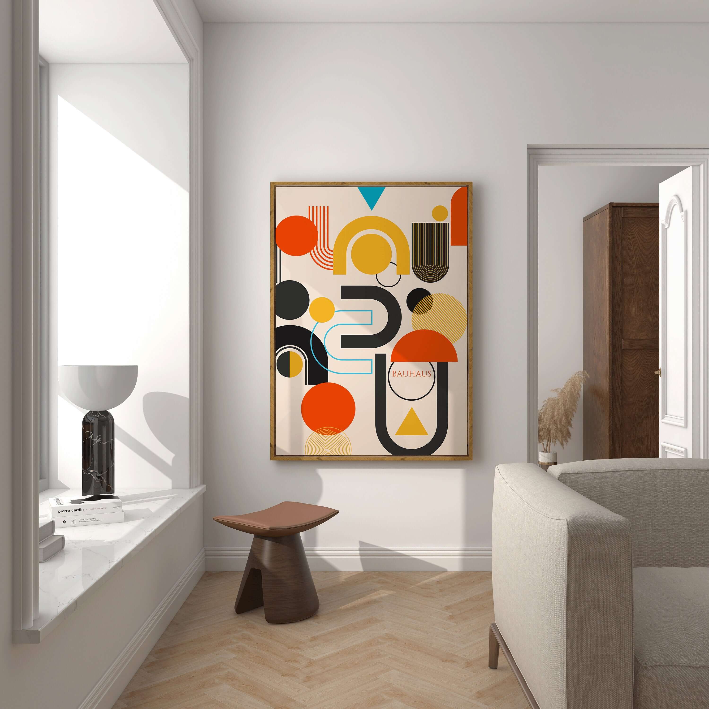 Bauhaus Poster - BIG BANG | Colourful Abstract Mid - century modern art print (available framed or unframed) - 9ArtPrints