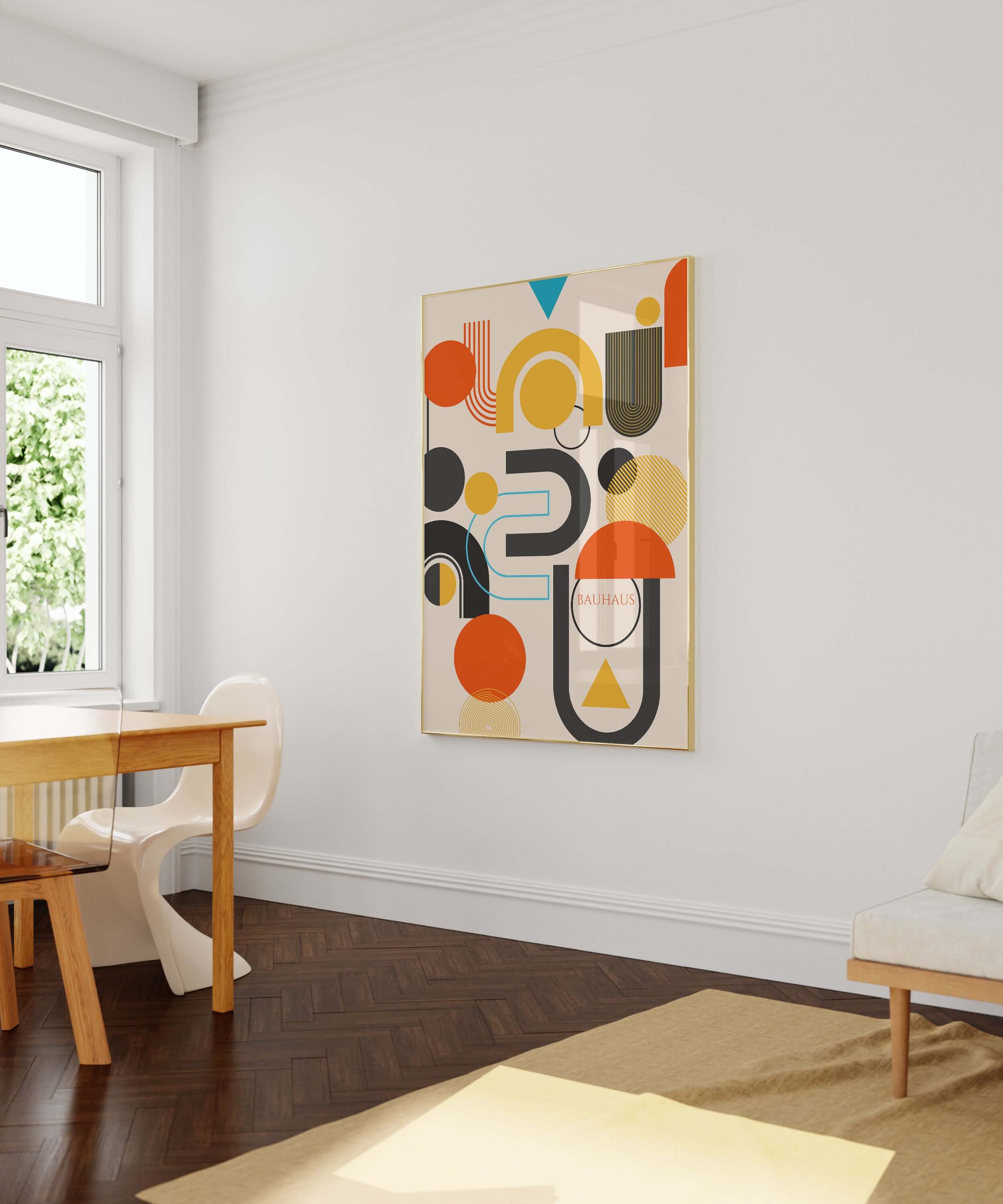 Bauhaus Poster - BIG BANG | Colourful Abstract Mid - century modern art print (available framed or unframed) - 9ArtPrints