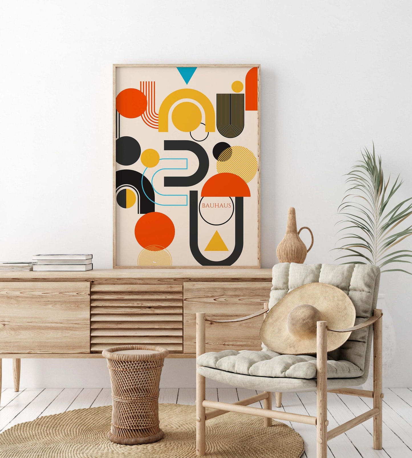 Bauhaus Poster - BIG BANG | Colourful Abstract Mid - century modern art print (available framed or unframed) - 9ArtPrints