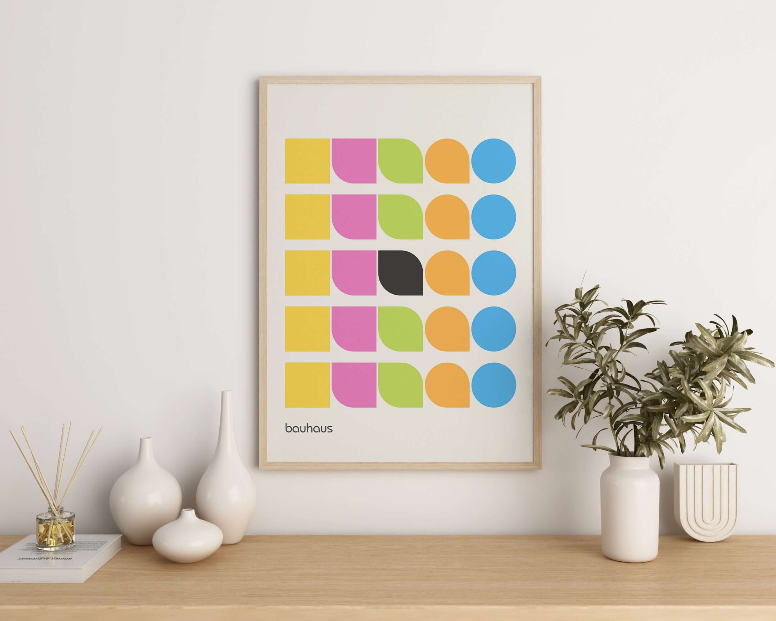 Bauhaus Poster - DANISH PASTEL | Abstract Mid - century modern art print (available framed or unframed) - 9ArtPrints