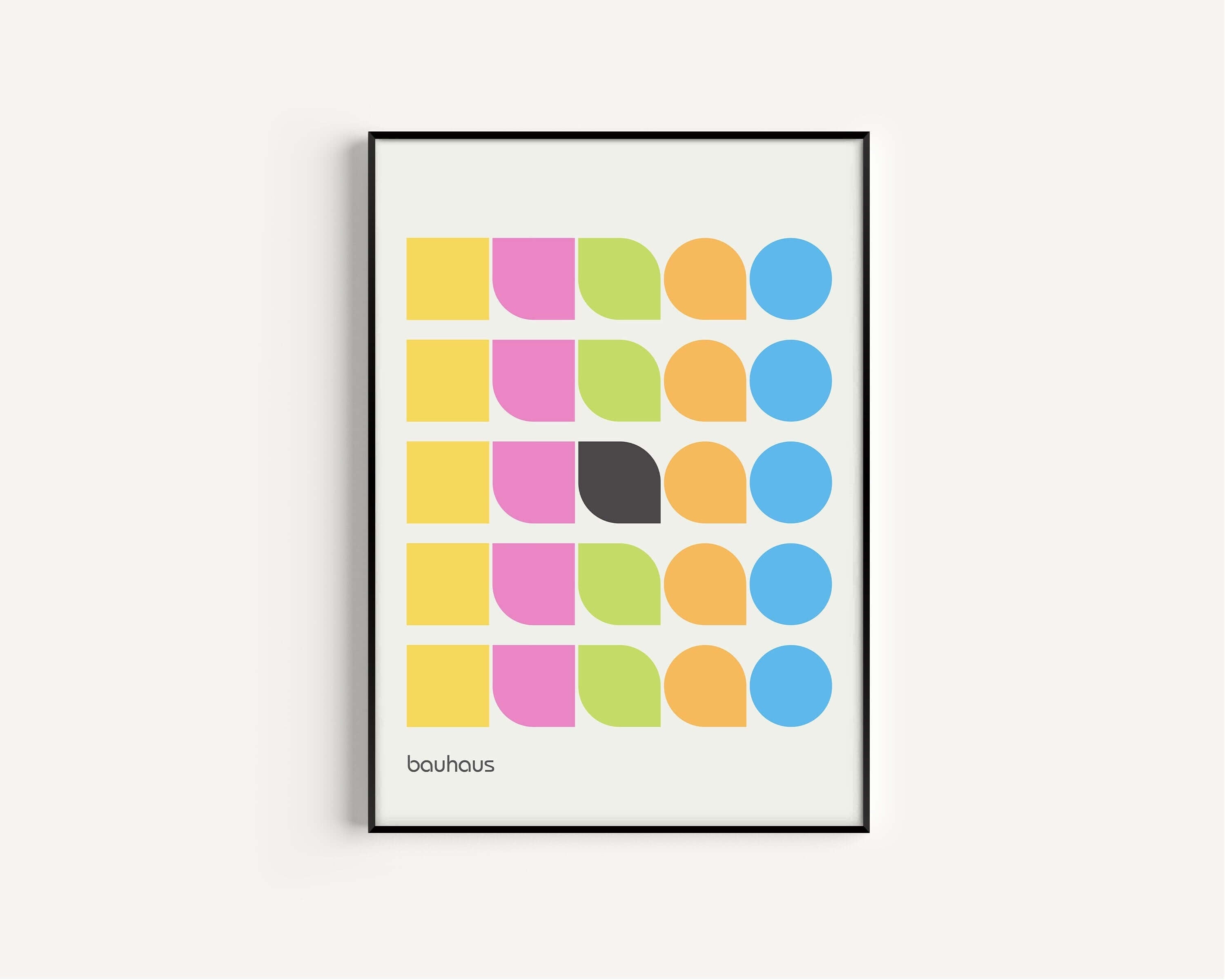 Bauhaus Poster - DANISH PASTEL | Abstract Mid - century modern art print (available framed or unframed) - 9ArtPrints