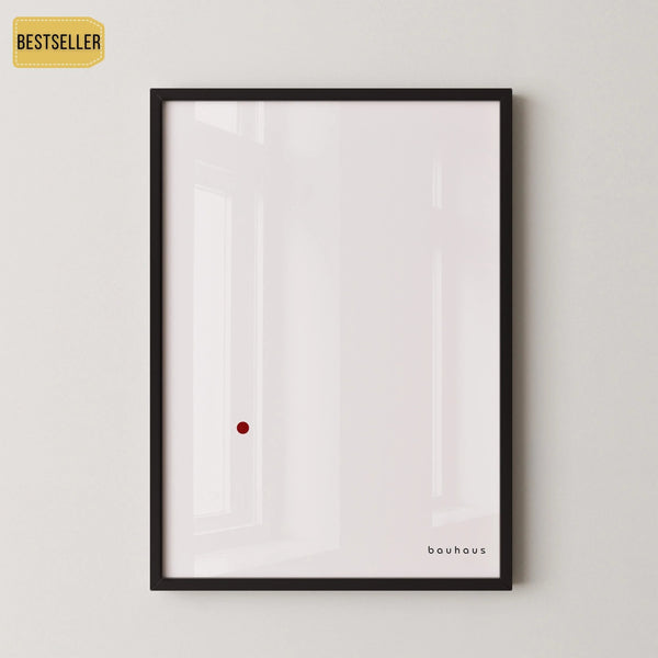 Bauhaus — Der Punkt (The Dot) | Mid-Century Modern Print in White & Red