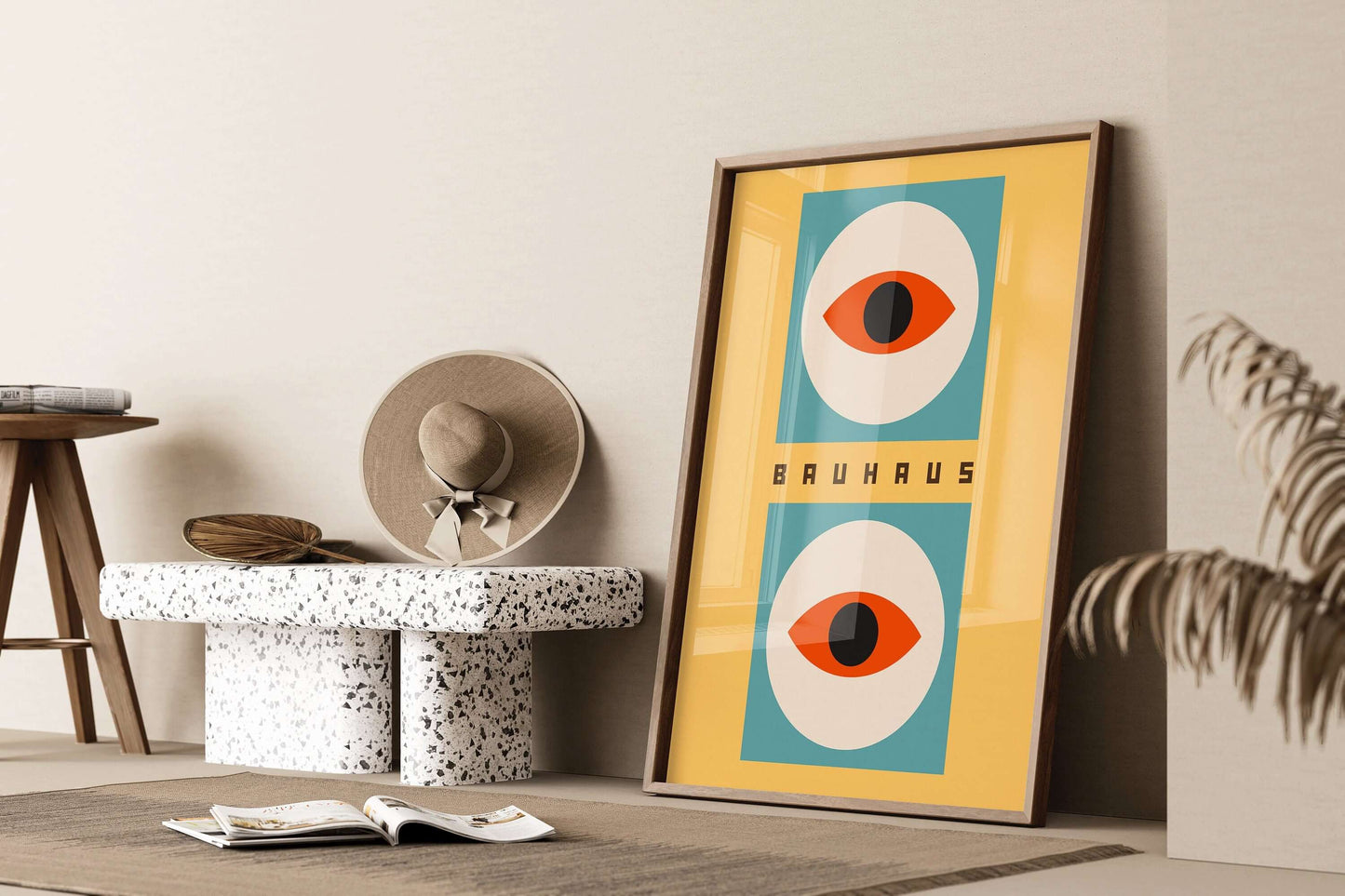 Bauhaus Poster - EYES | Abstract Mid - century modern art print (available framed or unframed) - 9ArtPrints