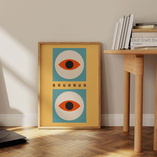 Bauhaus Poster - EYES | Abstract Mid - century modern art print (available framed or unframed) - 9ArtPrints