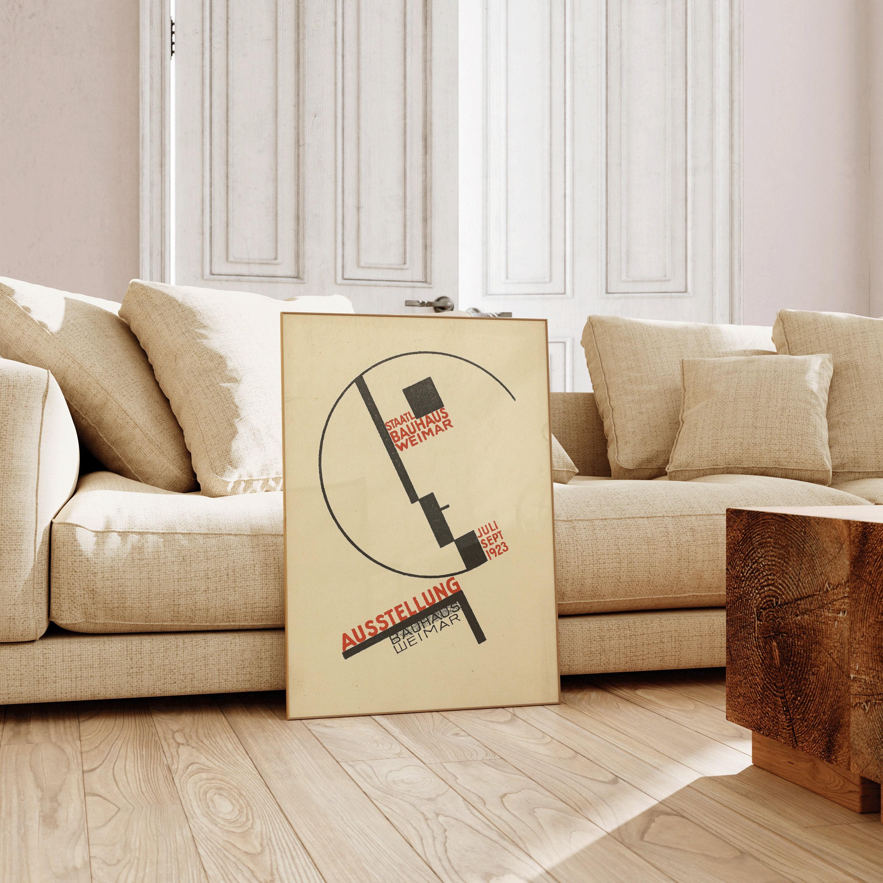 Bauhaus Poster - Face PREMIUM GICLÉE PRINT | Vintage Beige Black Mid - century modern art print (available handframed or unframed) - 9ArtPrints