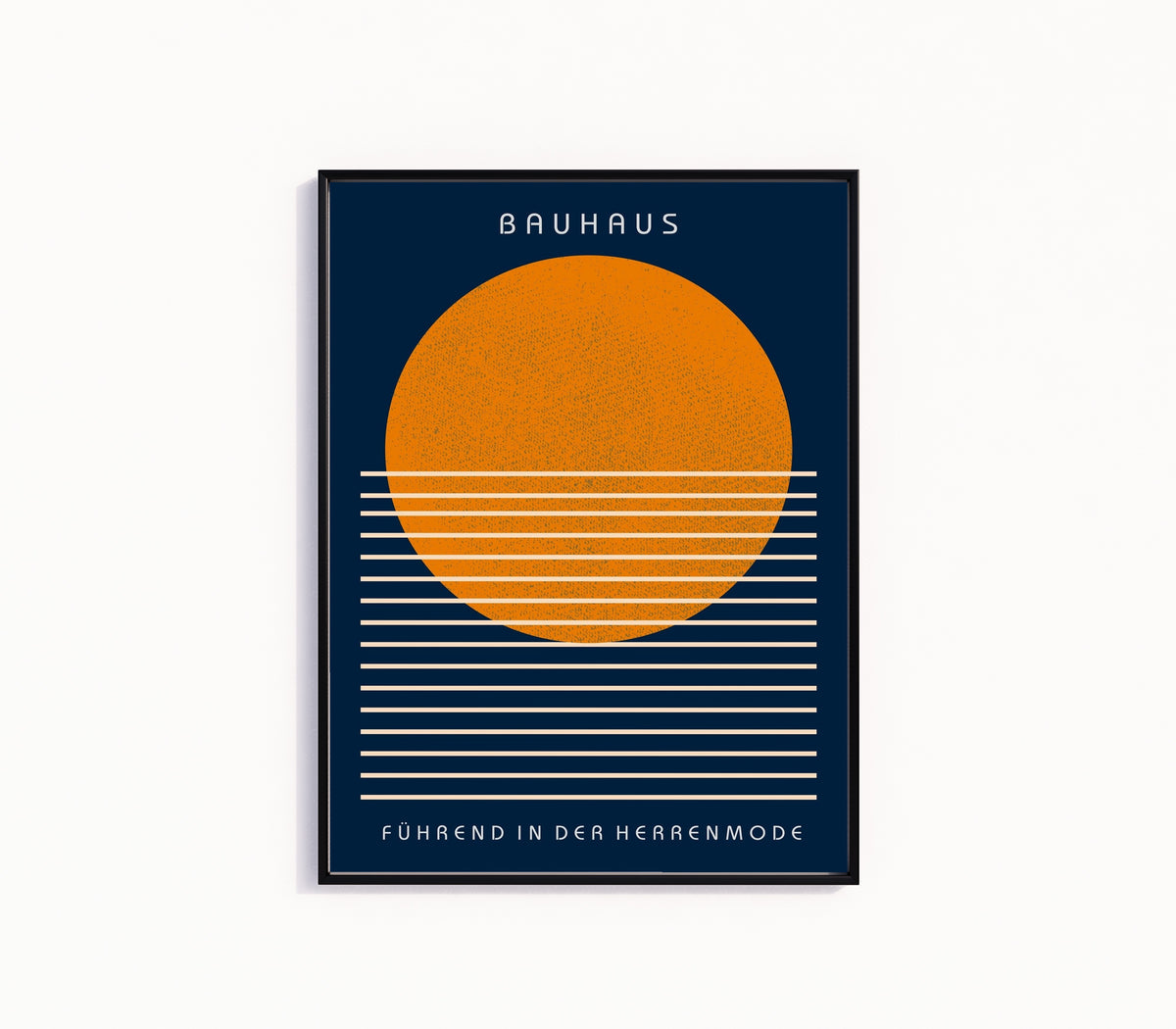 Framed art print of Führend by Bauhaus, in a slim black frame on a plain white wall