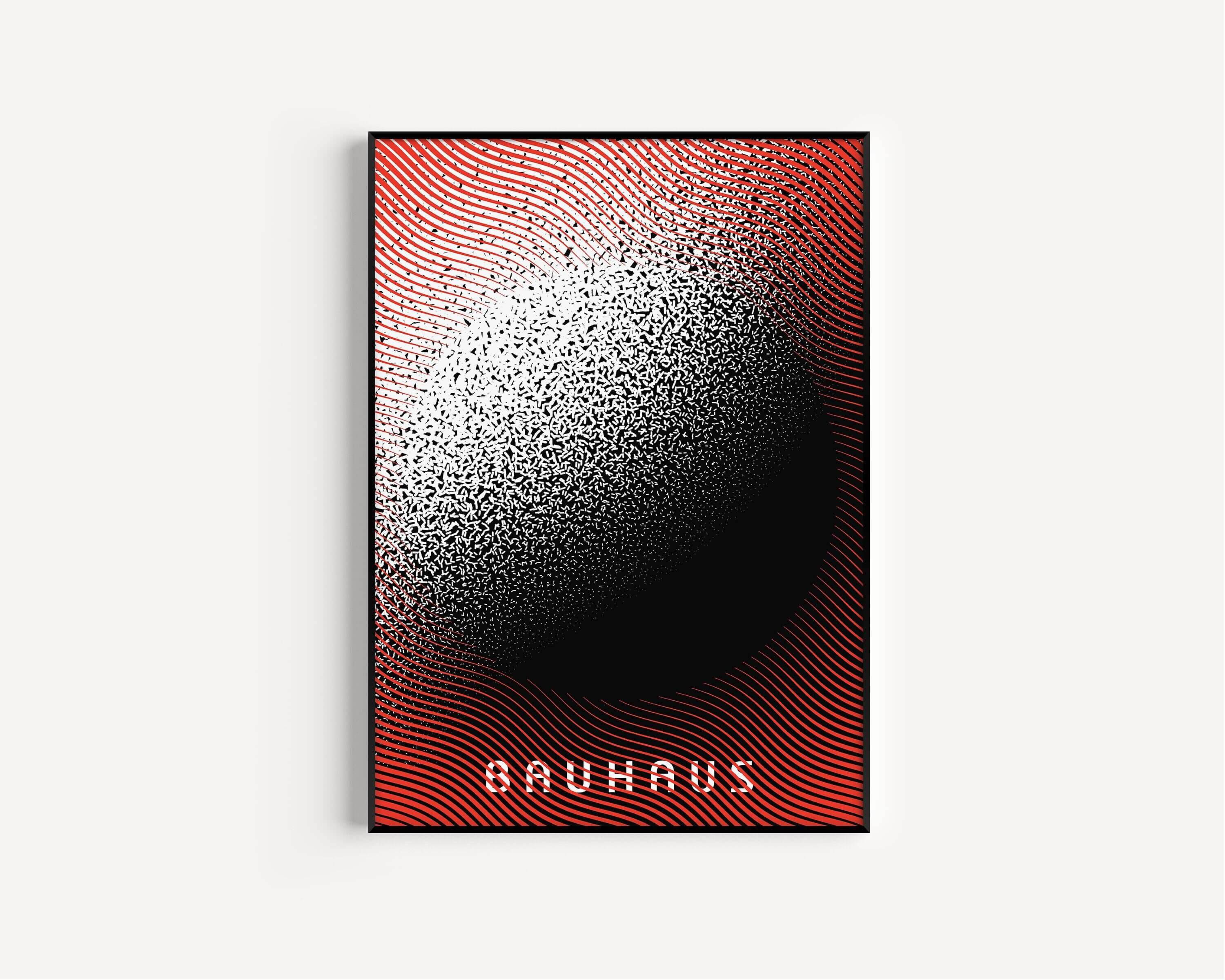 Bauhaus Poster - RED BLACK DISSOLUTION | Mid - century modern art print (available framed or unframed) - 9ArtPrints