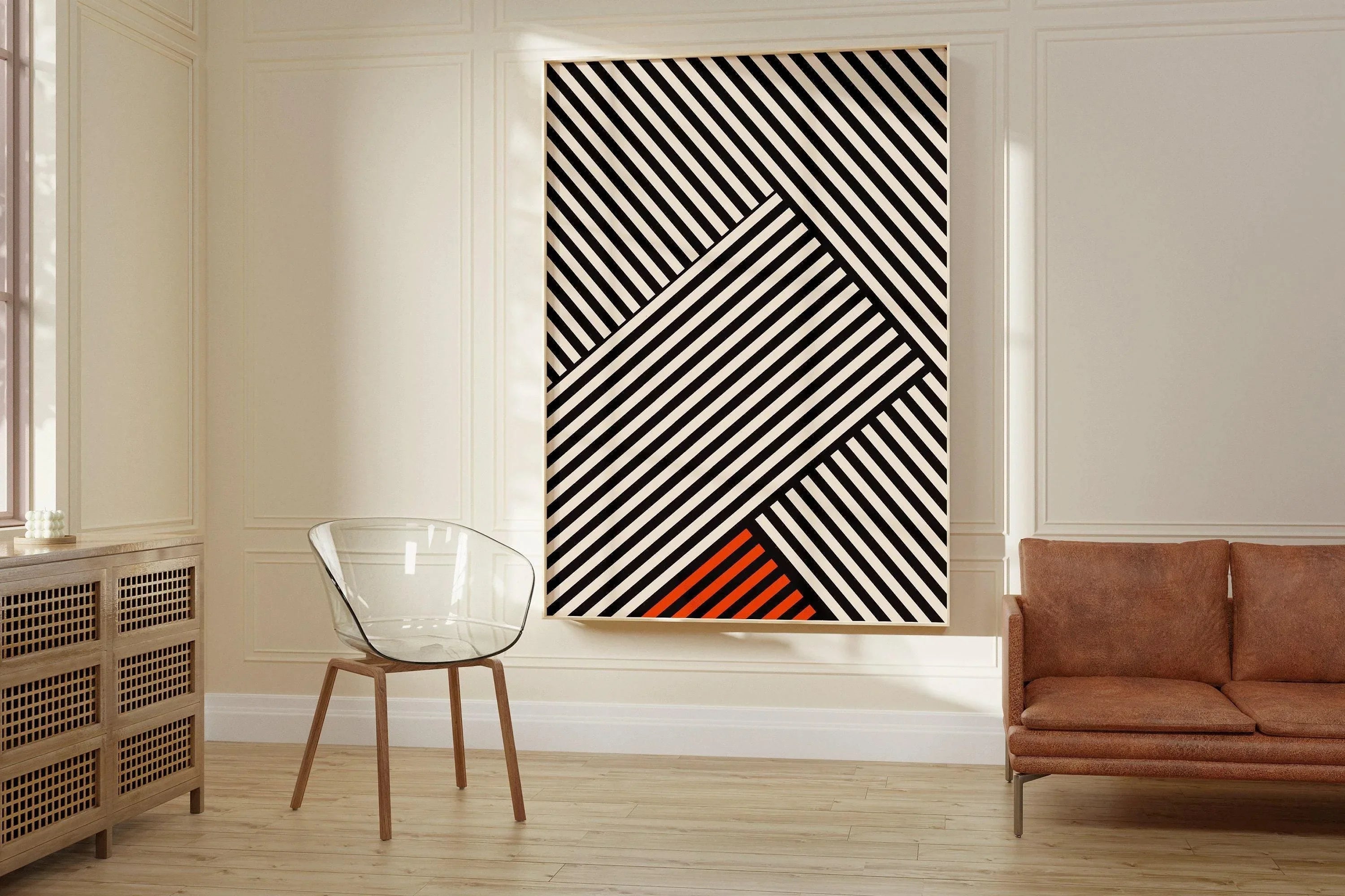 Bauhaus Poster - Stripes PRINT | Mid - century modern art print (available handframed or unframed) - 9ArtPrints