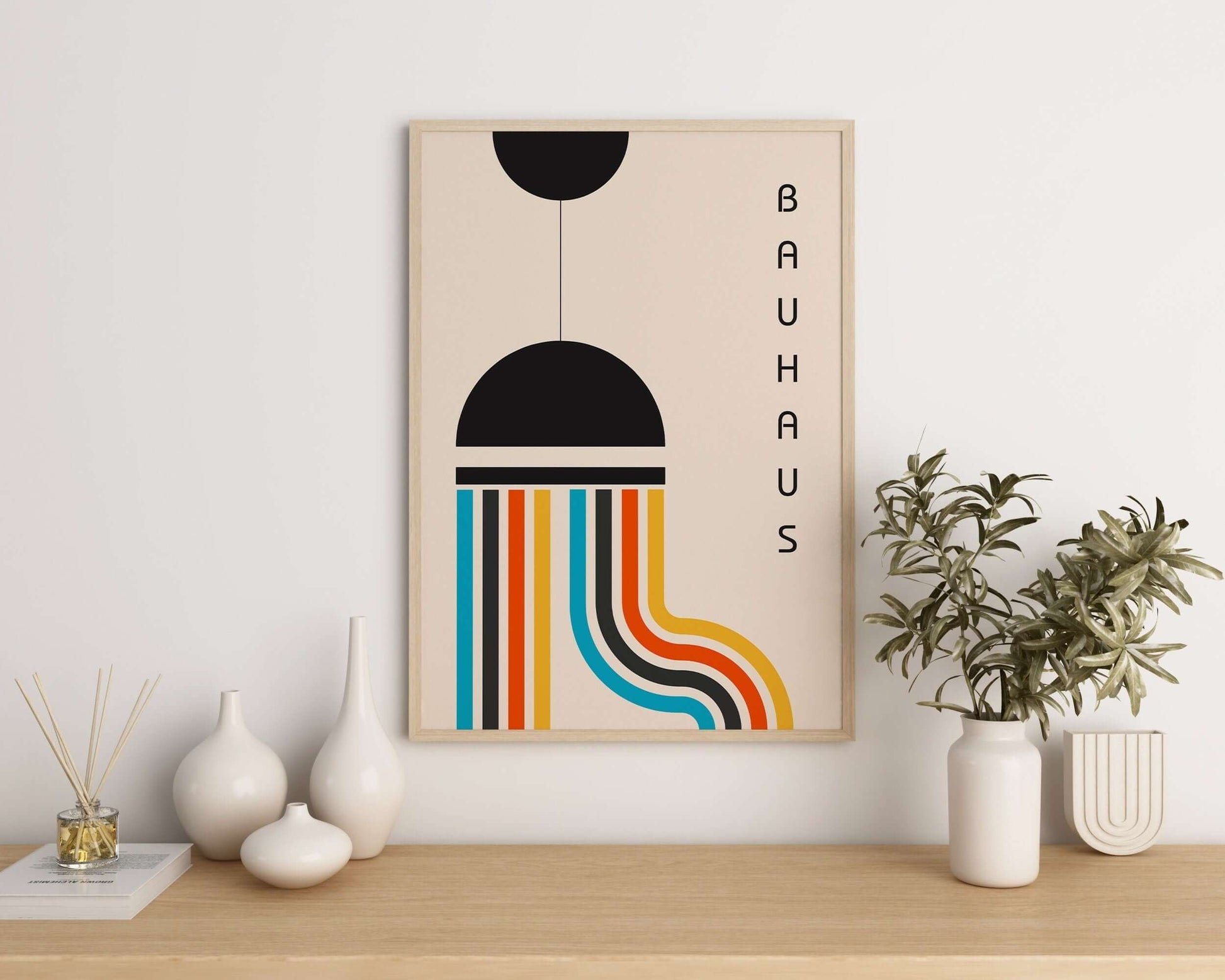 Bauhaus Poster - THE LAMP | Colourful Mid - century modern art print (available framed or unframed) - 9ArtPrints