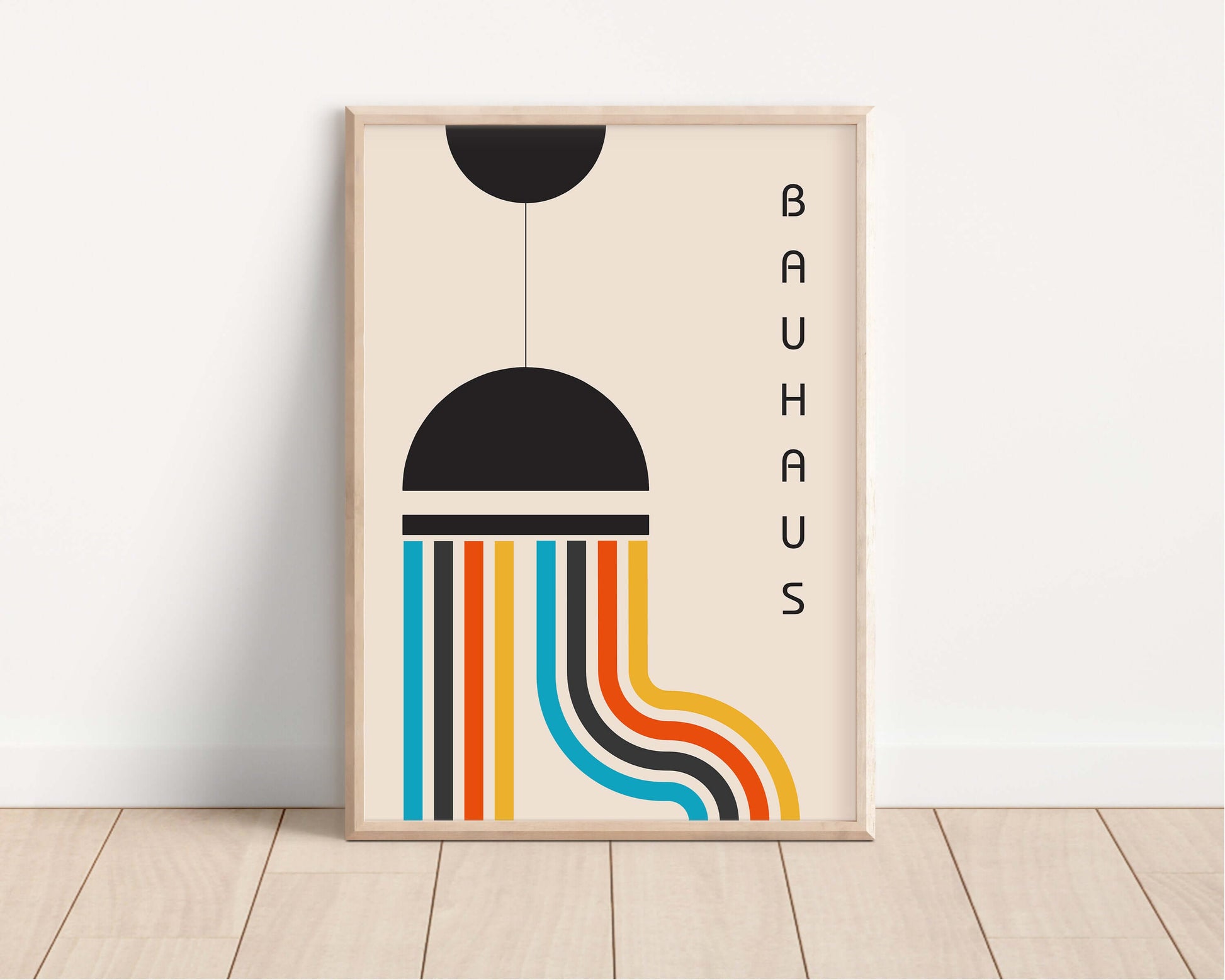 Bauhaus Poster - THE LAMP | Colourful Mid - century modern art print (available framed or unframed) - 9ArtPrints