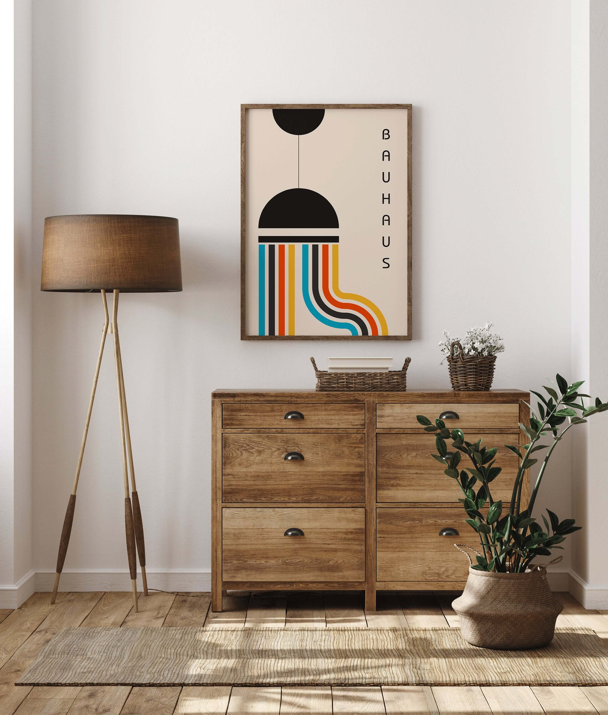 Bauhaus Poster - THE LAMP | Colourful Mid - century modern art print (available framed or unframed) - 9ArtPrints