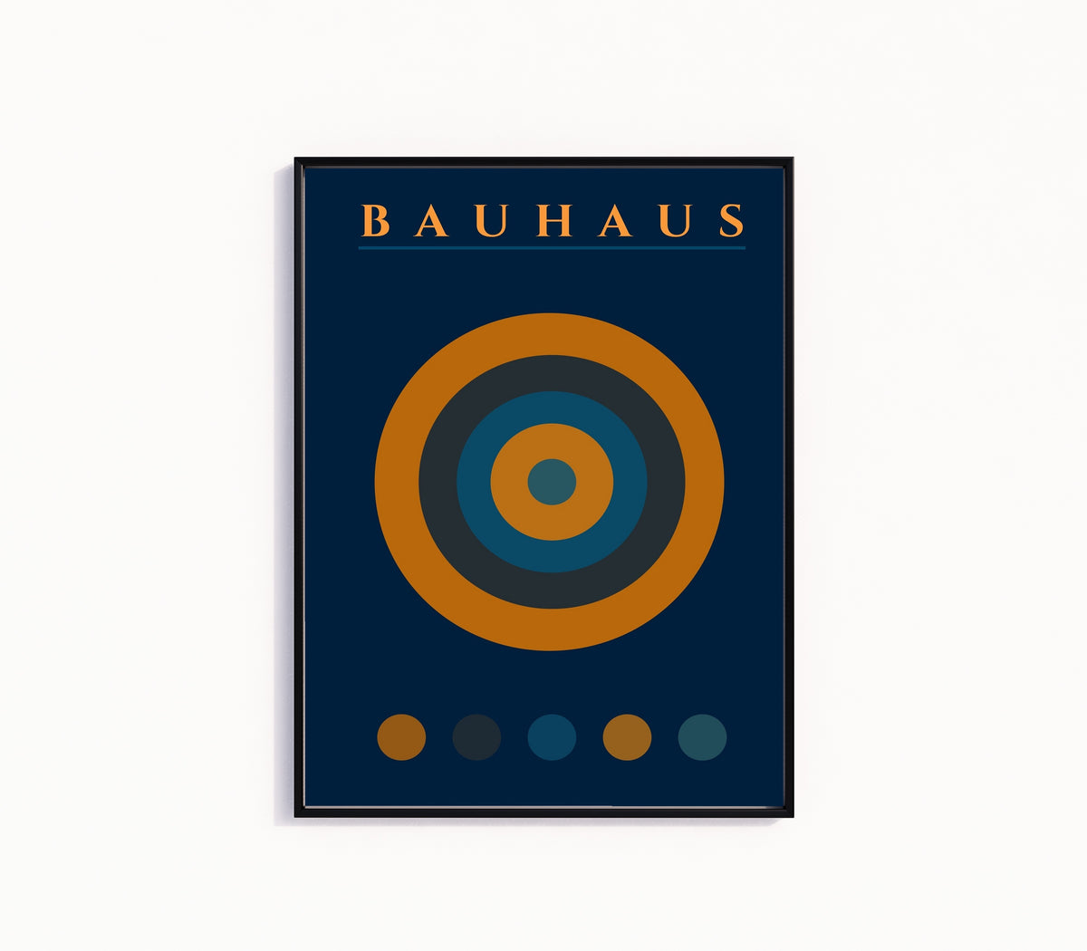 Framed art print of The Target by Bauhaus, in a slim black frame on a plain white wall