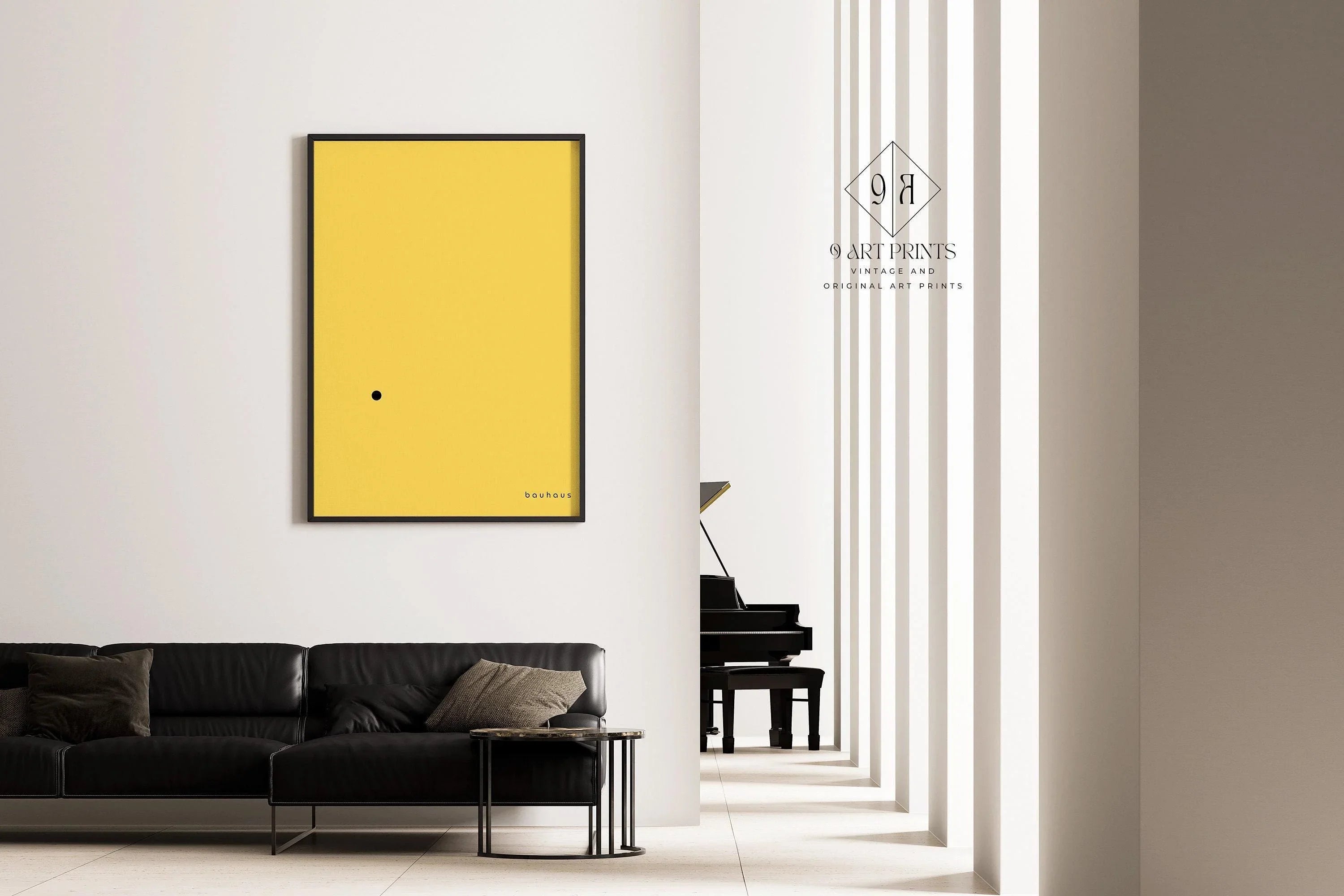 Bauhaus 'The Dot' Giclee Print: Mid - Century Modern Art, Yellow & Black - 9ArtPrints