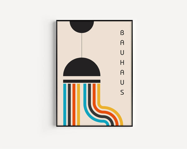 Bauhaus — The Lamp | Beige & Black Mid-Century Modern Print