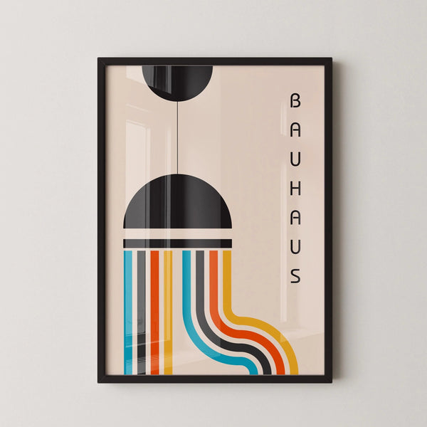 Bauhaus — The Lamp | Beige & Black Mid-Century Modern Print