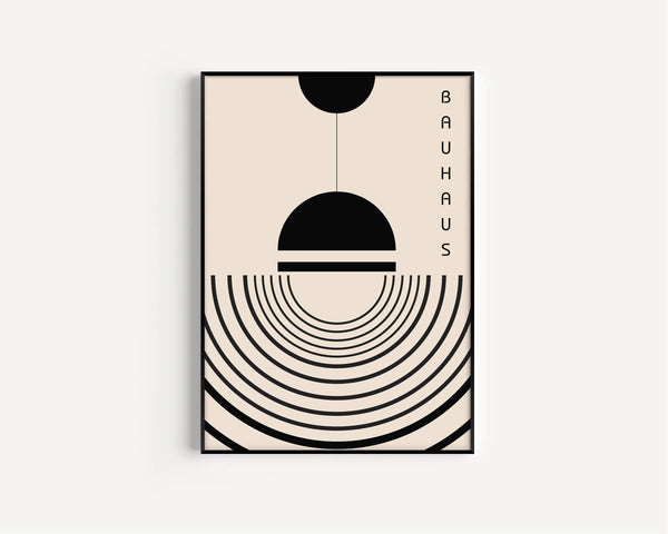 Bauhaus — The Lamp | Beige & Black Mid-Century Modern Fine Art Print