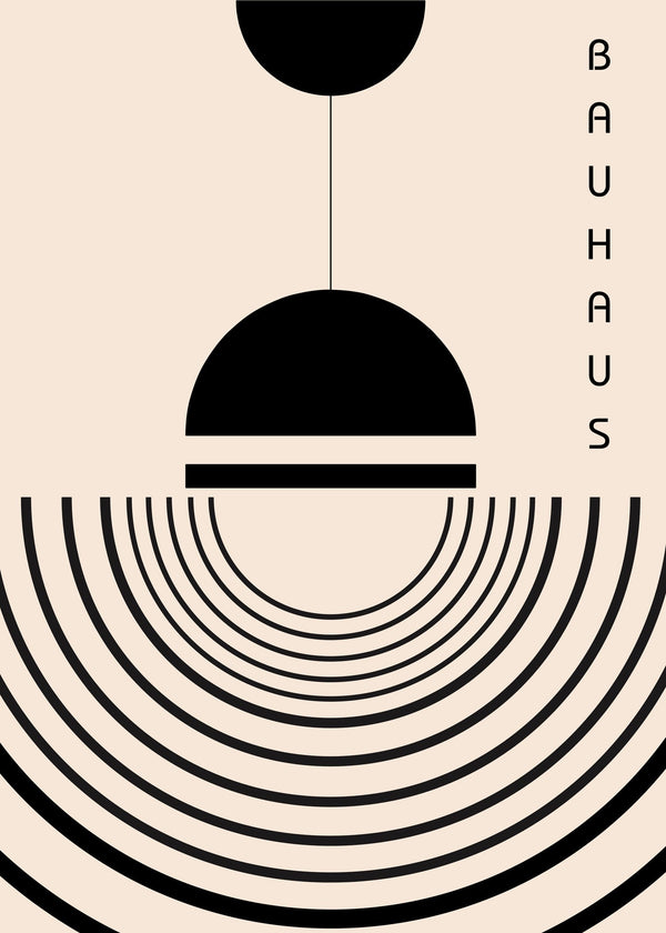 Bauhaus — The Lamp | Beige & Black Mid-Century Modern Fine Art Print