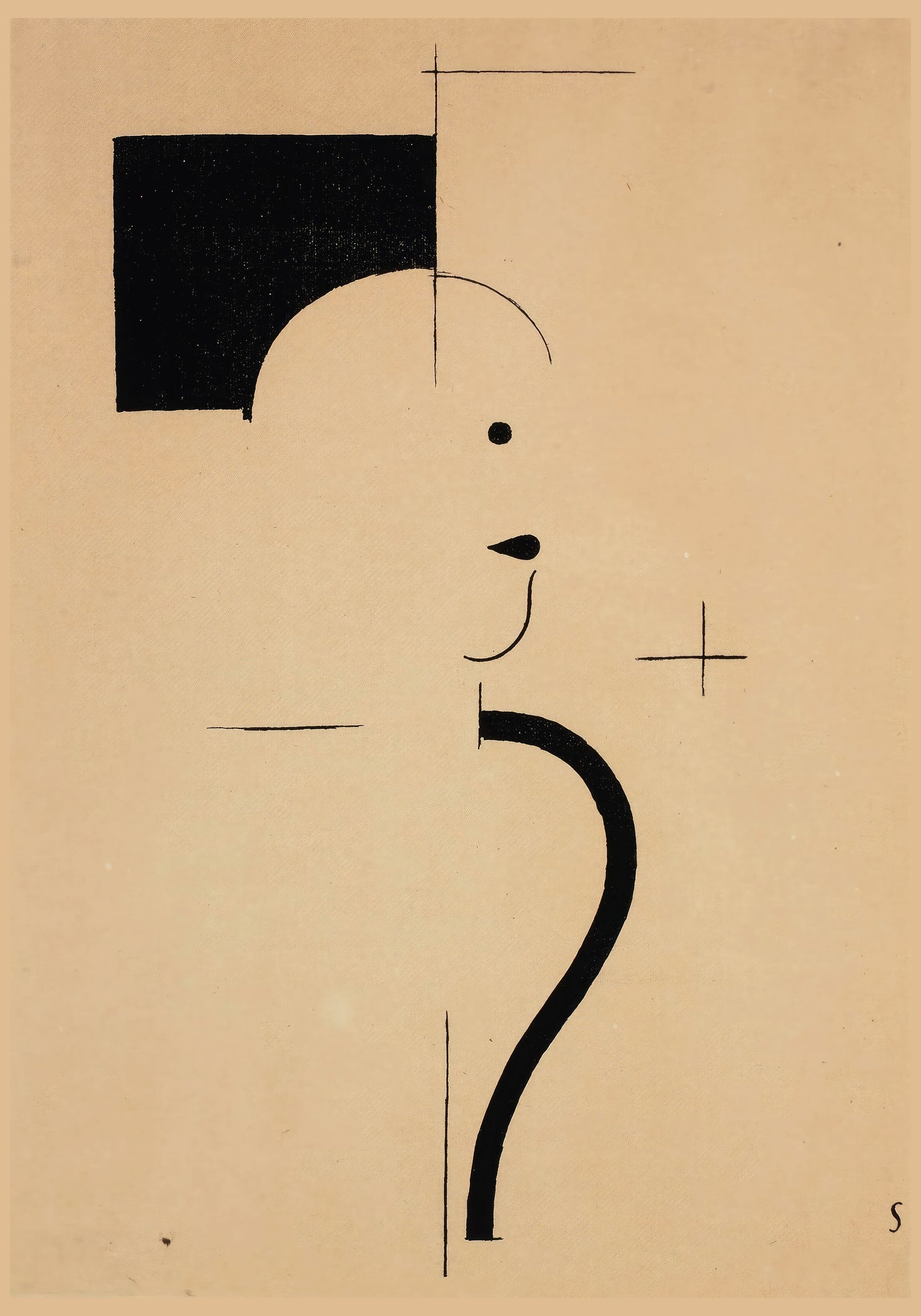 Bauhaus — Vintage Poster | Beige & Black Mid-Century Modern Fine Art Print - 9ArtPrints