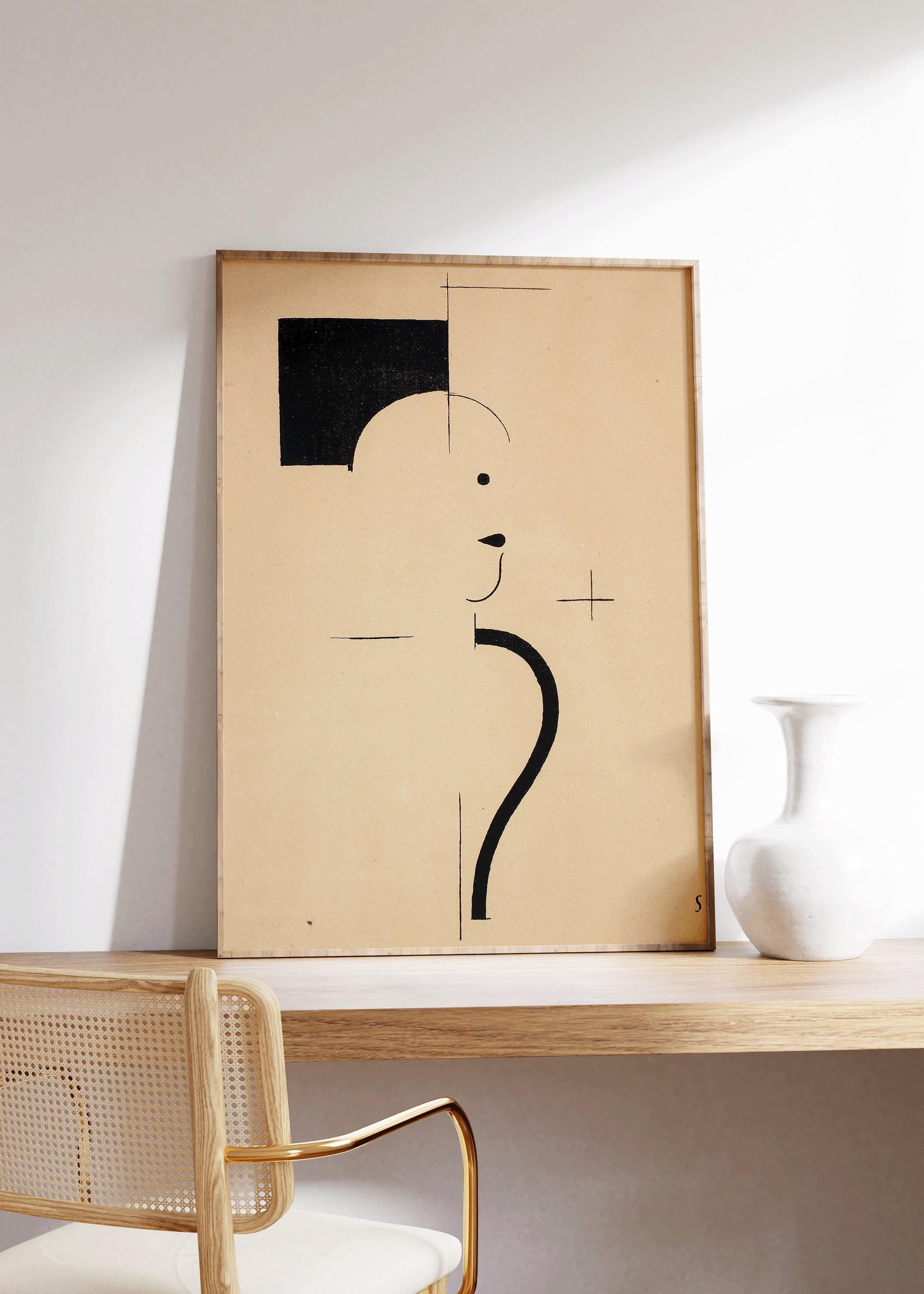 Bauhaus Vintage Poster - Beige Black PREMIUM GICLÉE PRINT | Mid - Century Modern Art Print (available handframed or unframed) - 9ArtPrints