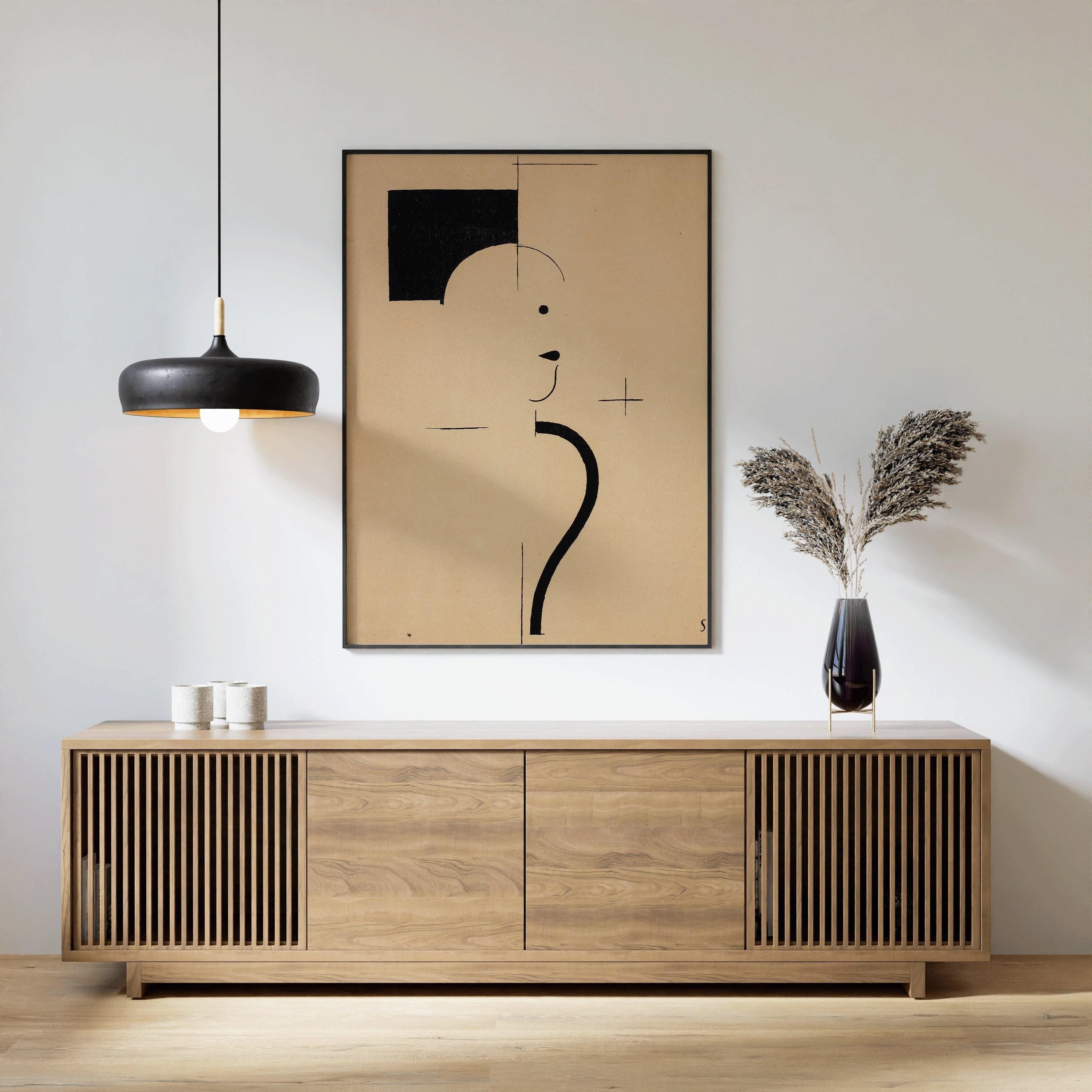 Bauhaus Vintage Poster - Beige Black PREMIUM GICLÉE PRINT | Mid - Century Modern Art Print (available handframed or unframed) - 9ArtPrints