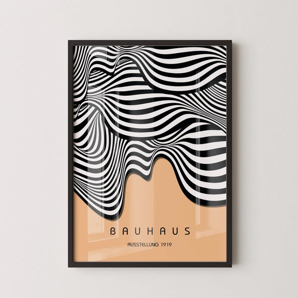 Bauhaus — Ausstellung Waves | Mid-Century Modern Print in Peach